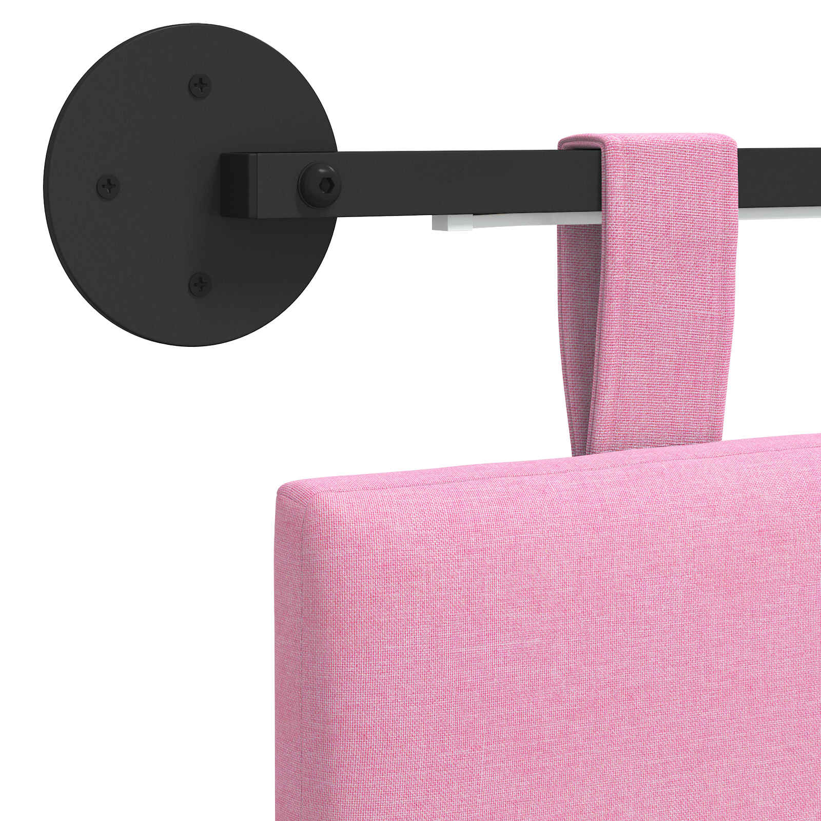 Tête de lit suspendue Avec lumière LED Rose Tissu - XIOS