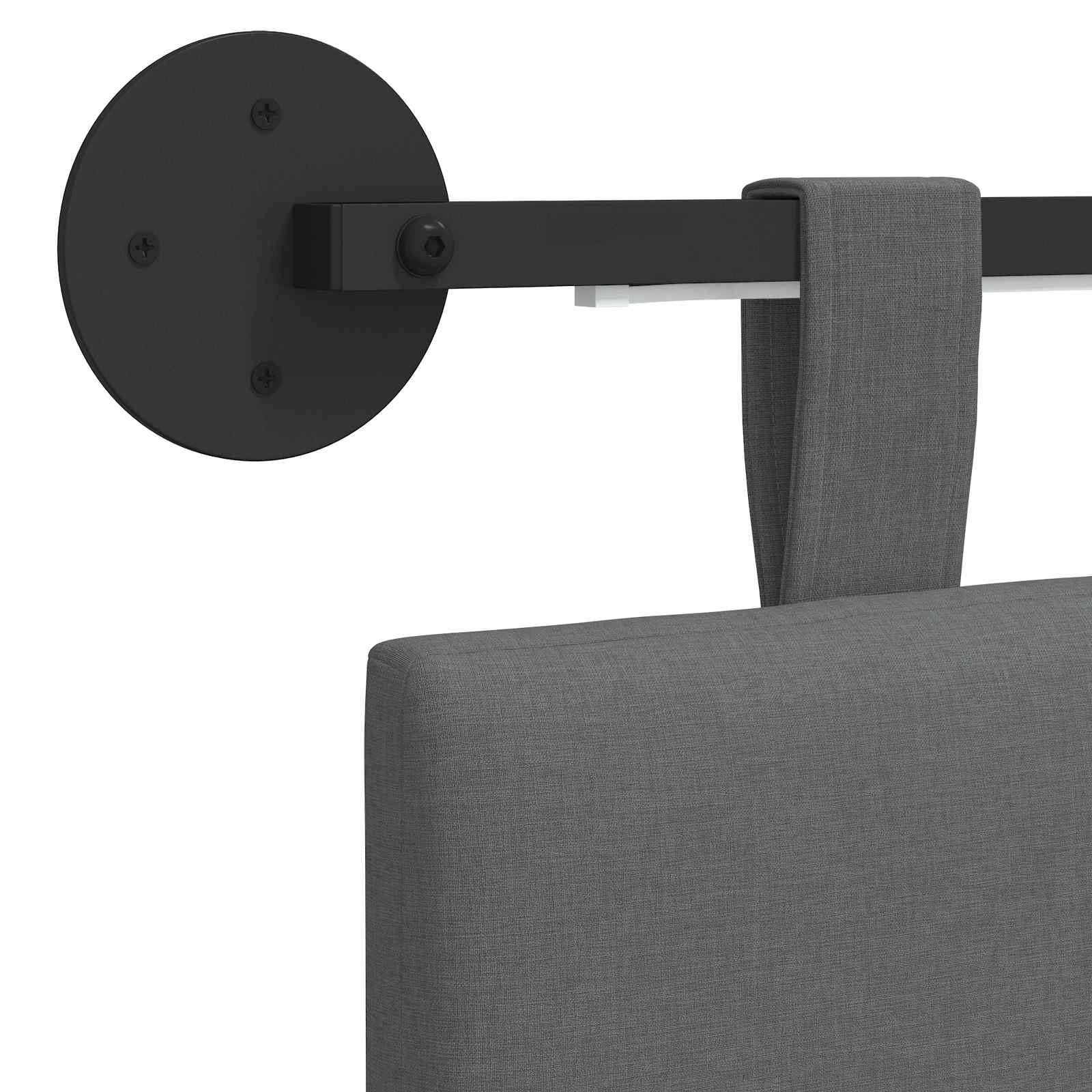 Tête de lit suspendue Avec lumière LED Gris foncé Tissu - XIOS