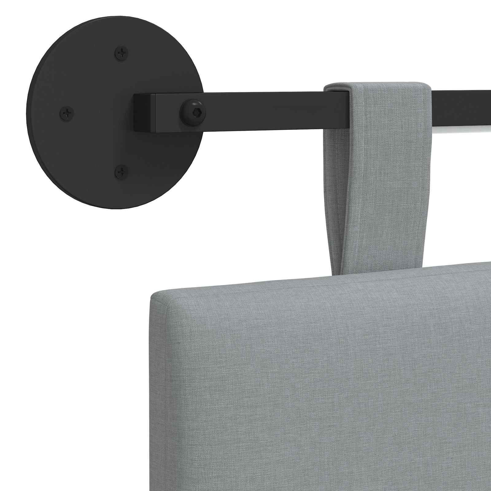 Tête de lit suspendue Avec lumière LED Gris clair Tissu - XIOS