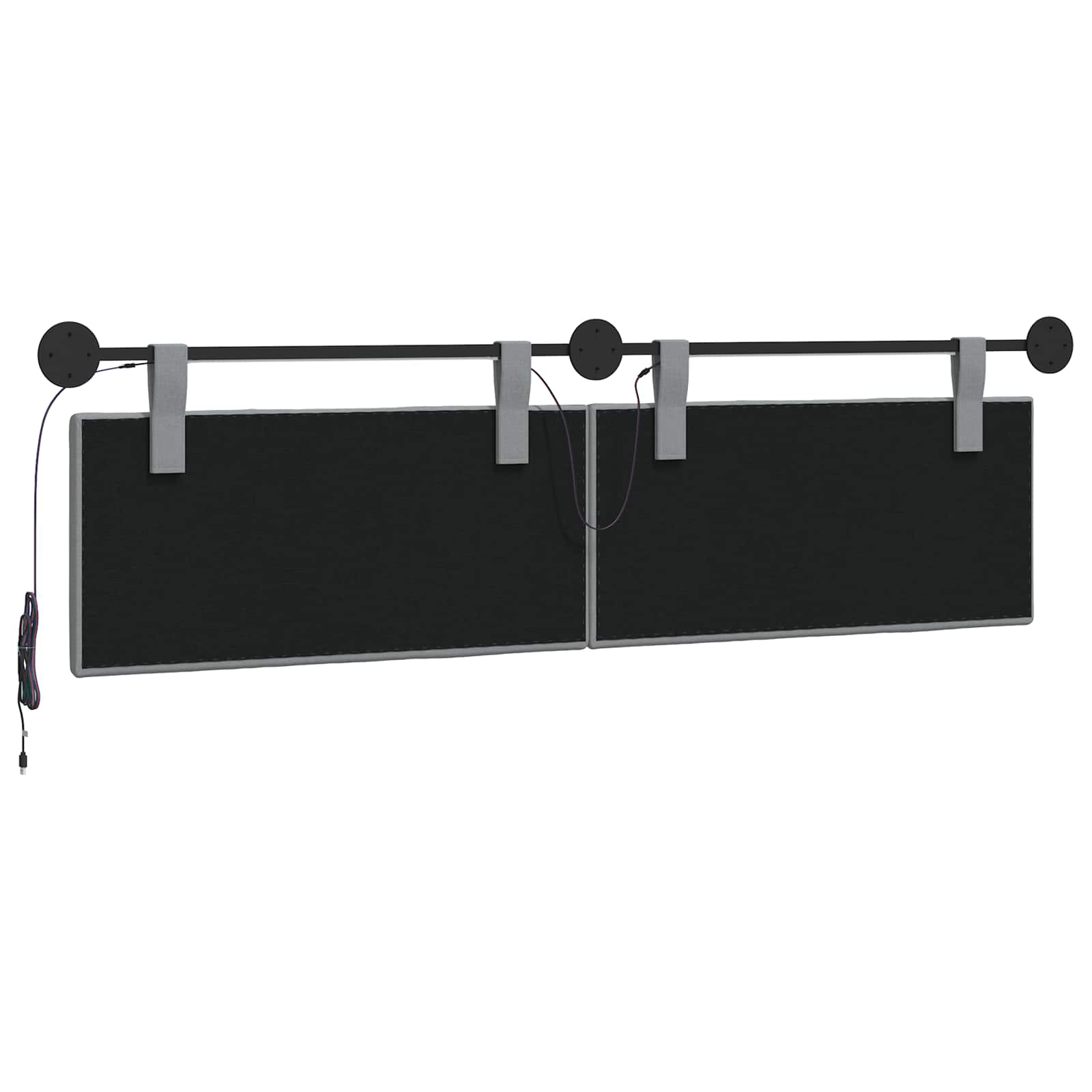 Tête de lit suspendue Avec lumière LED Gris clair Tissu - XIOS