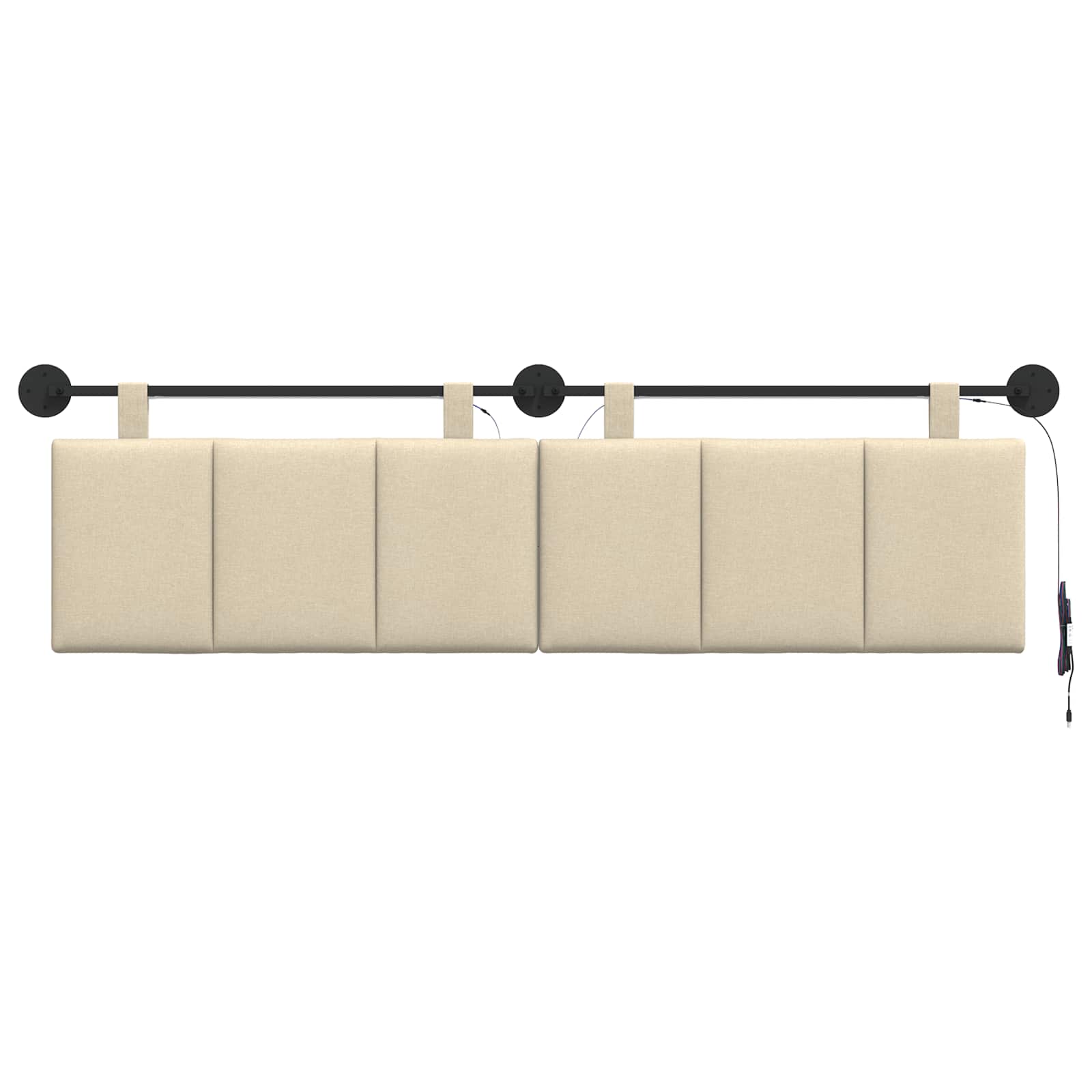 Tête de lit suspendue Avec lumière LED Crème Tissu - XIOS