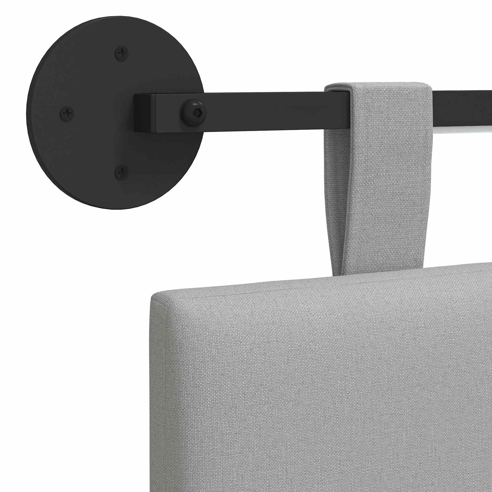 Tête de lit suspendue Avec lumière LED Gris nuage Tissu - XIOS