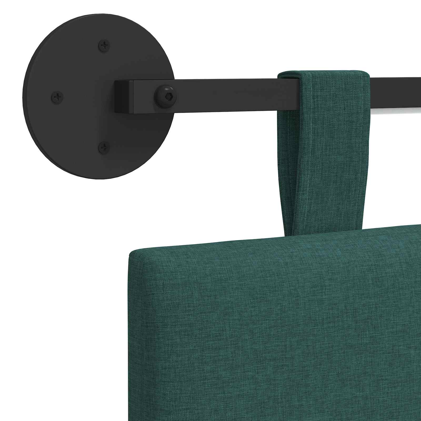 Tête de lit suspendue Avec lumière LED Vert foncé Tissu - XIOS