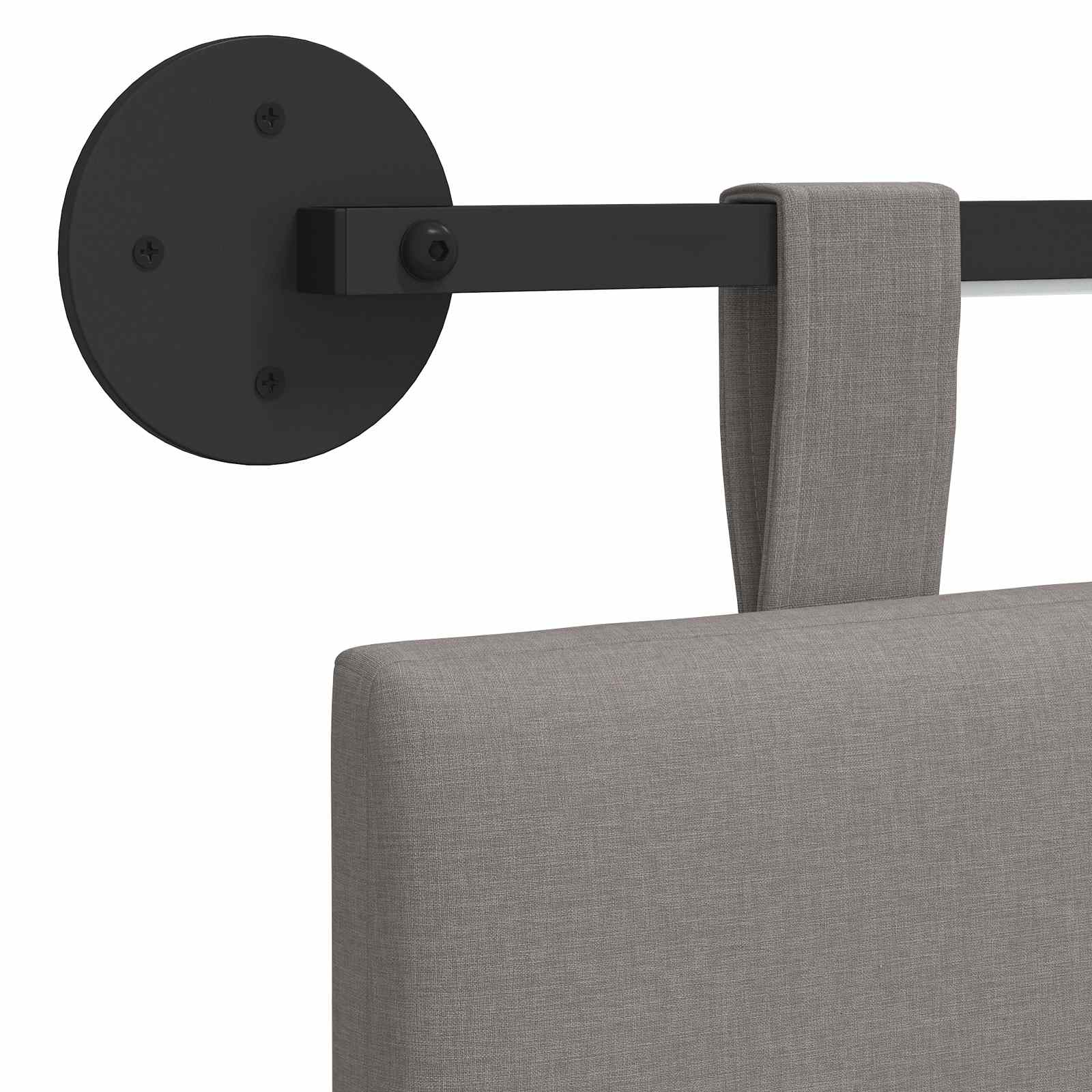 Tête de lit suspendue Avec lumière LED Taupe Tissu - XIOS