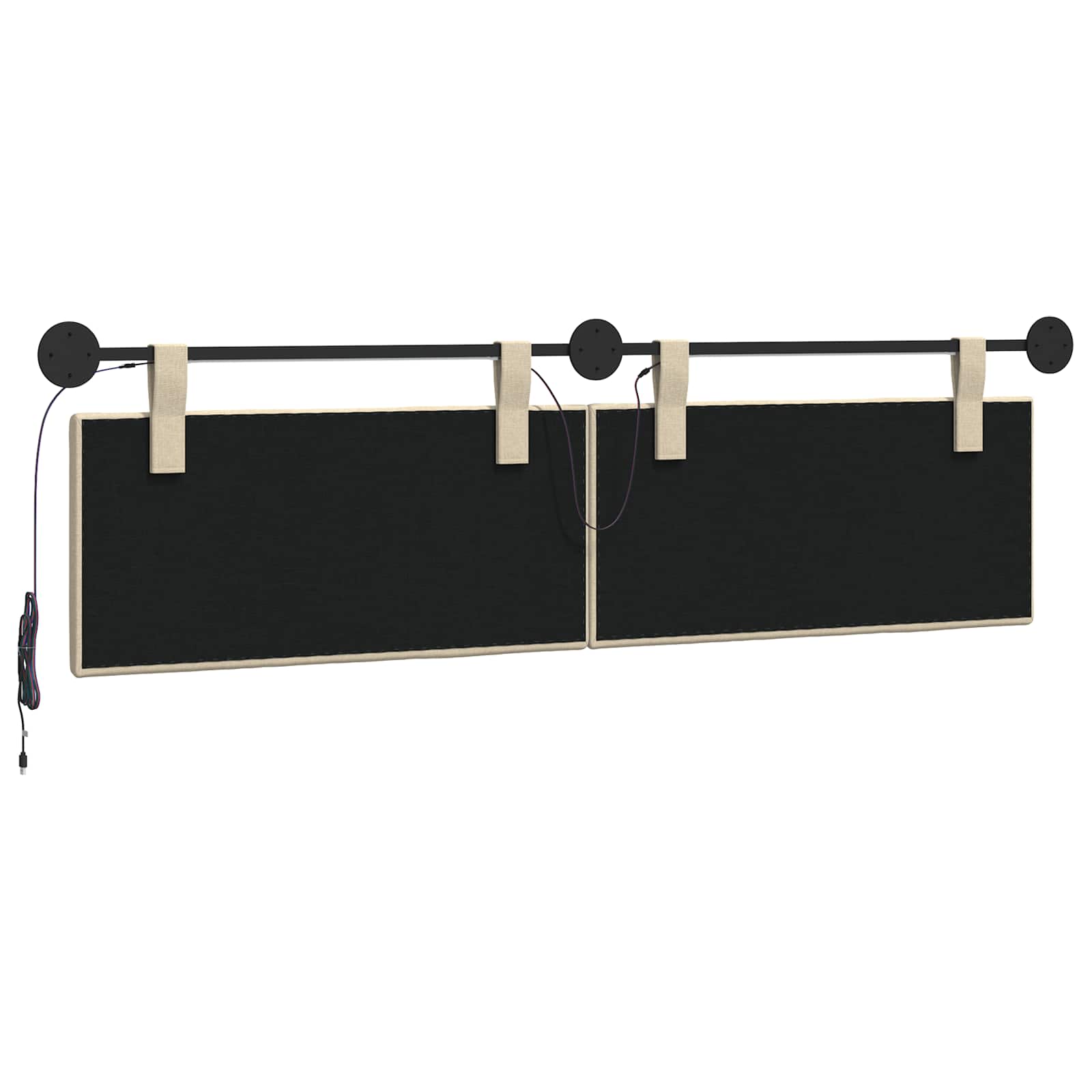 Tête de lit suspendue Avec lumière LED Crème Tissu - XIOS