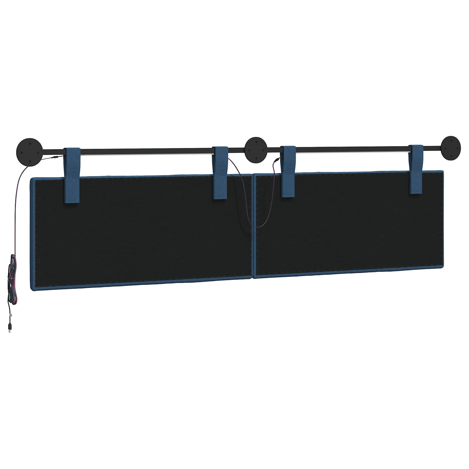Tête de lit suspendue Avec lumière LED Bleu Tissu - XIOS