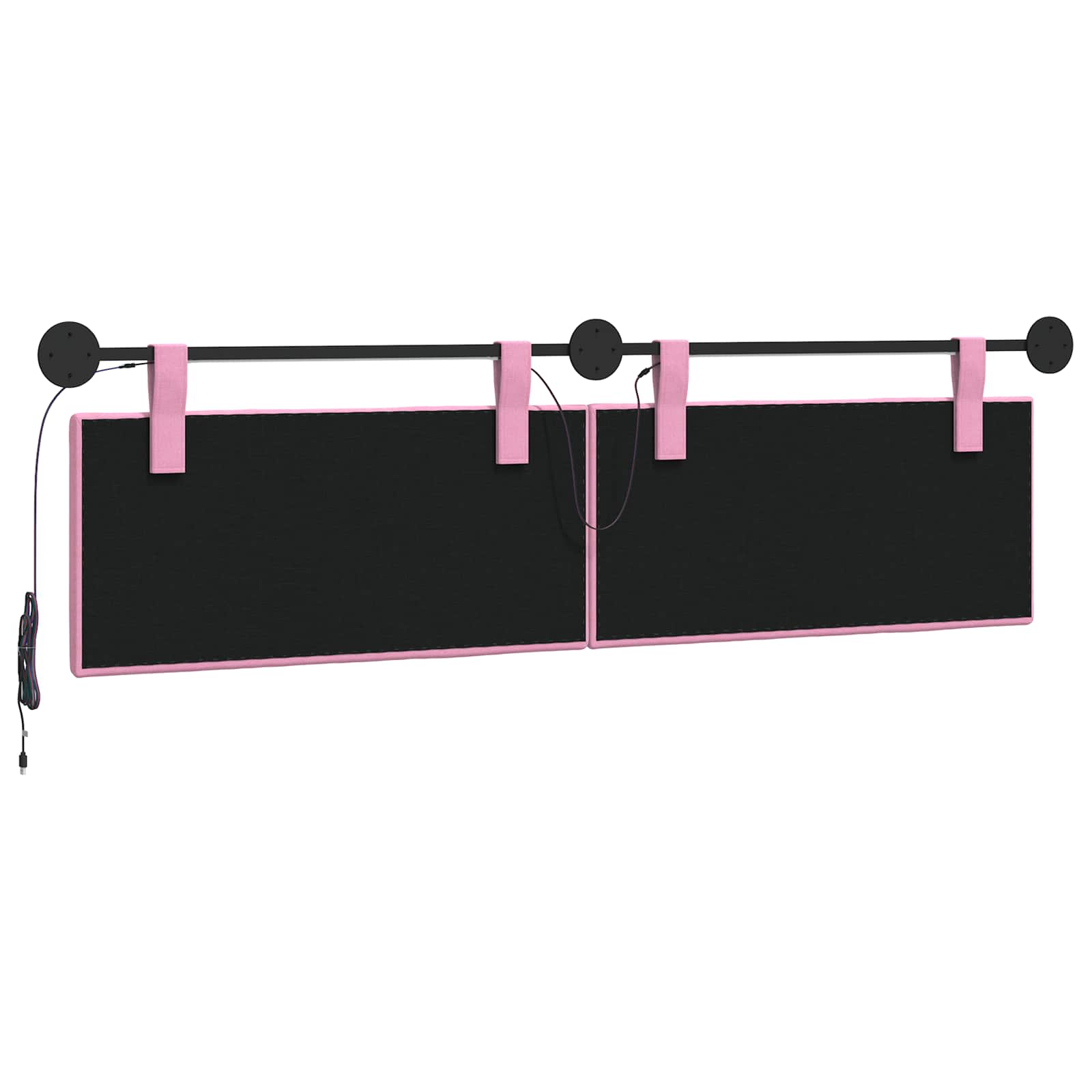 Tête de lit suspendue Avec lumière LED Rose Tissu - XIOS