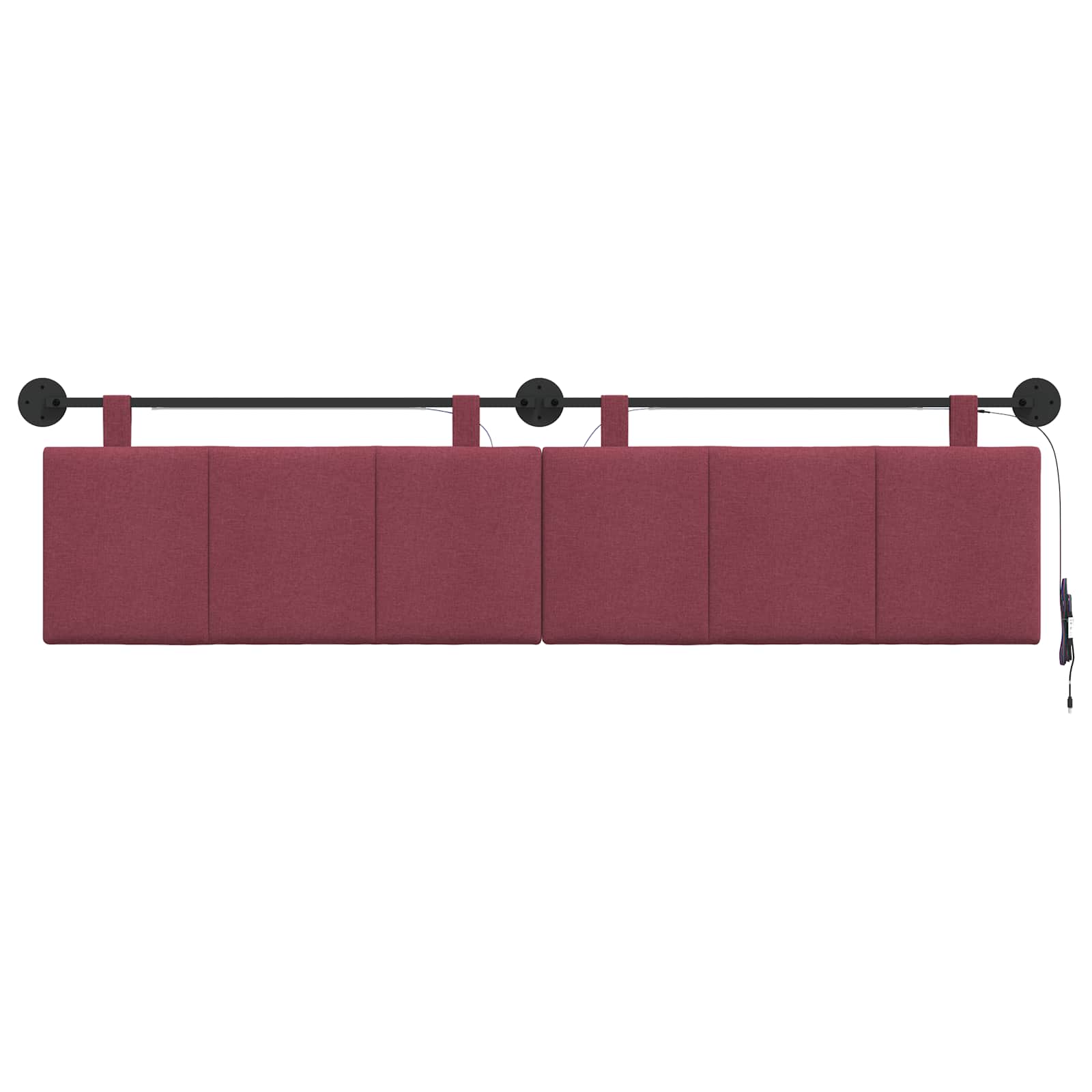 Tête de lit suspendue Avec lumière LED Bordeaux Tissu - XIOS