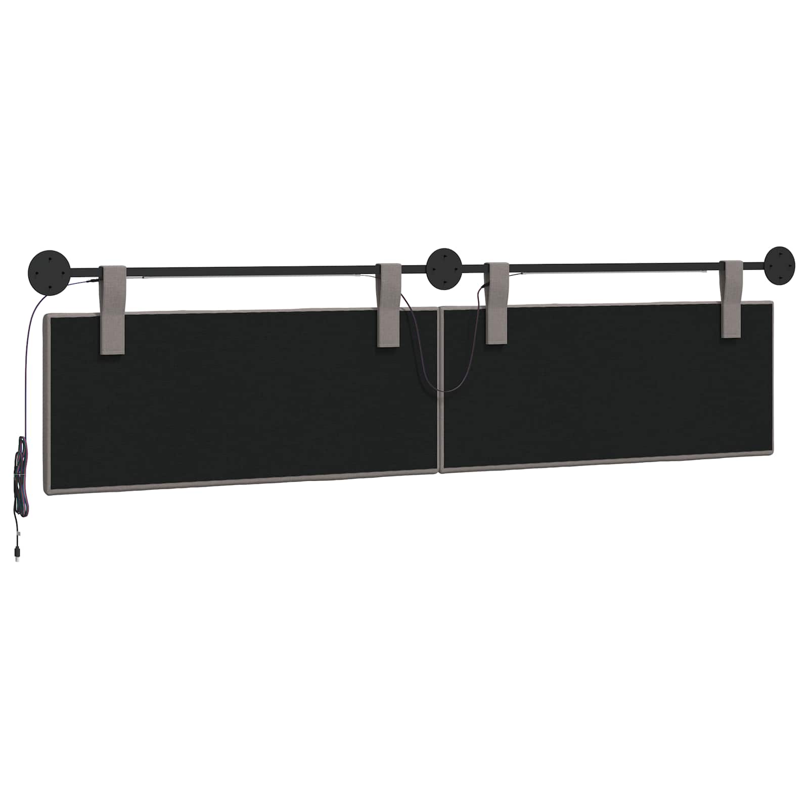 Tête de lit suspendue Avec lumière LED Taupe Tissu - XIOS