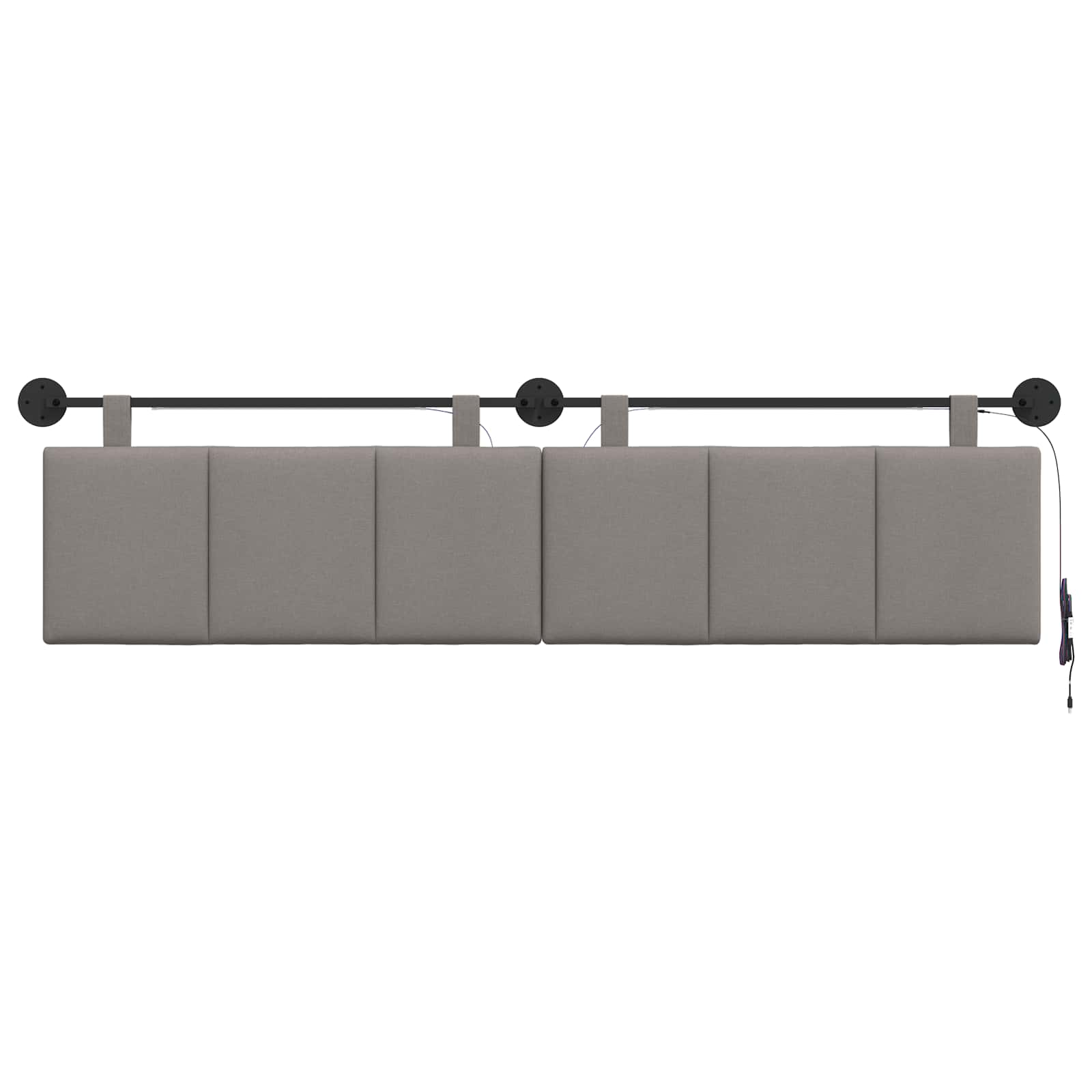Tête de lit suspendue Avec lumière LED Taupe Tissu - XIOS