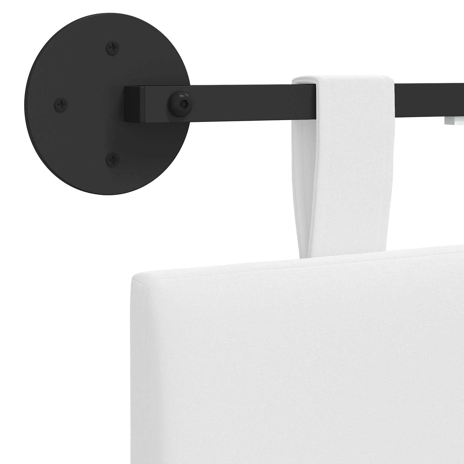 Tête de lit suspendue Avec lumière LED Blanc Tissu - XIOS