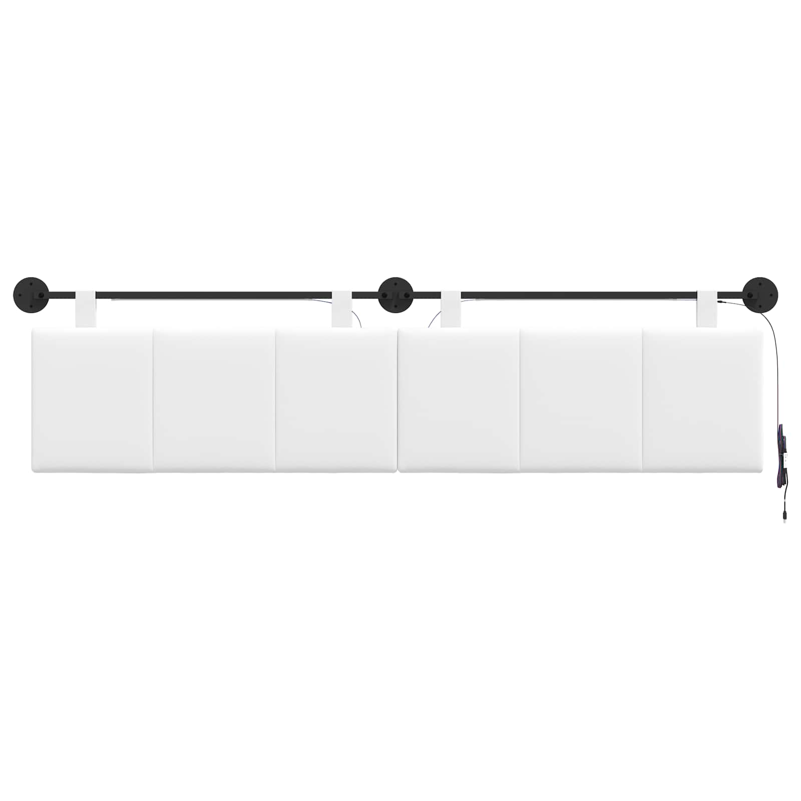 Tête de lit suspendue Avec lumière LED Blanc Tissu - XIOS