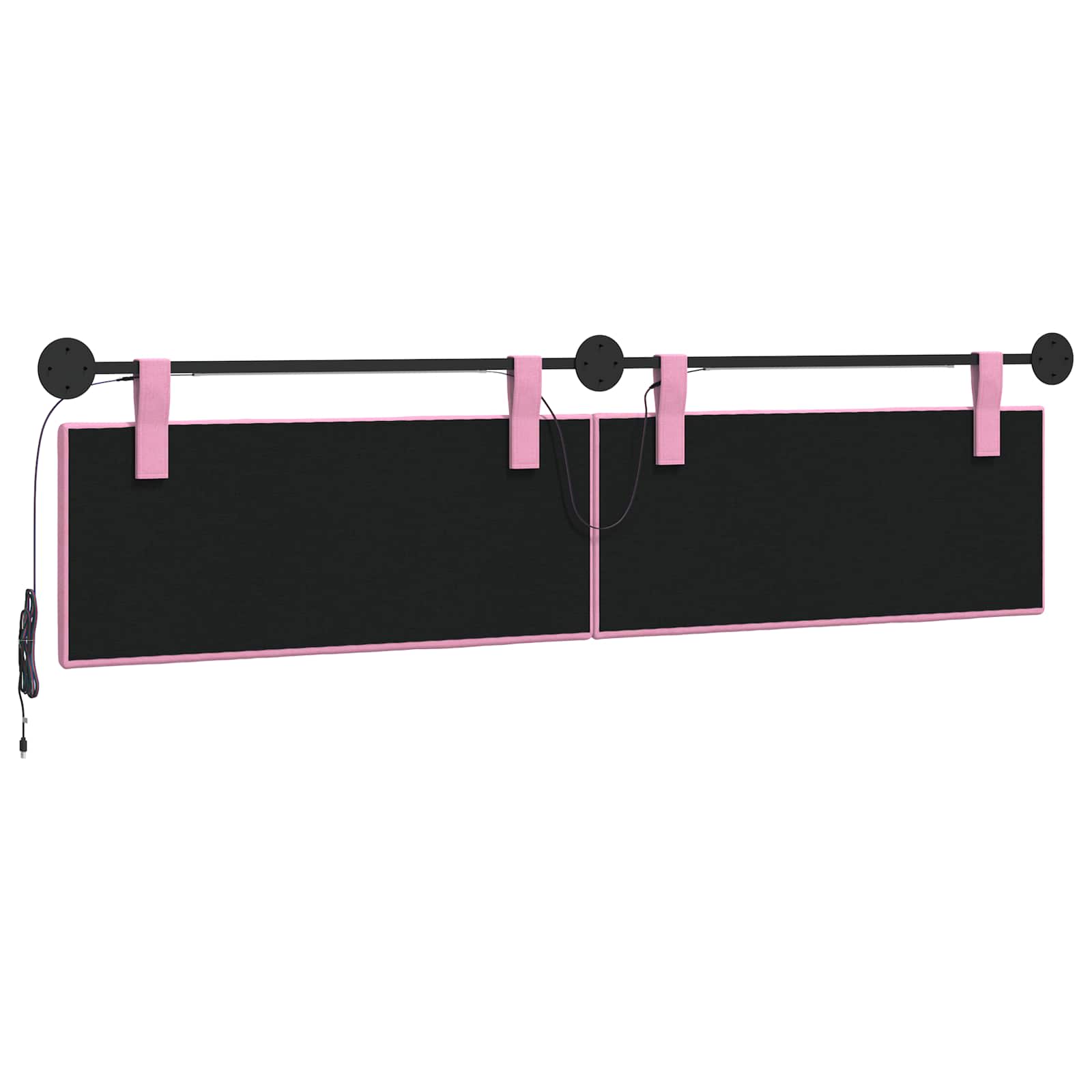 Tête de lit suspendue Avec lumière LED Rose Tissu - XIOS