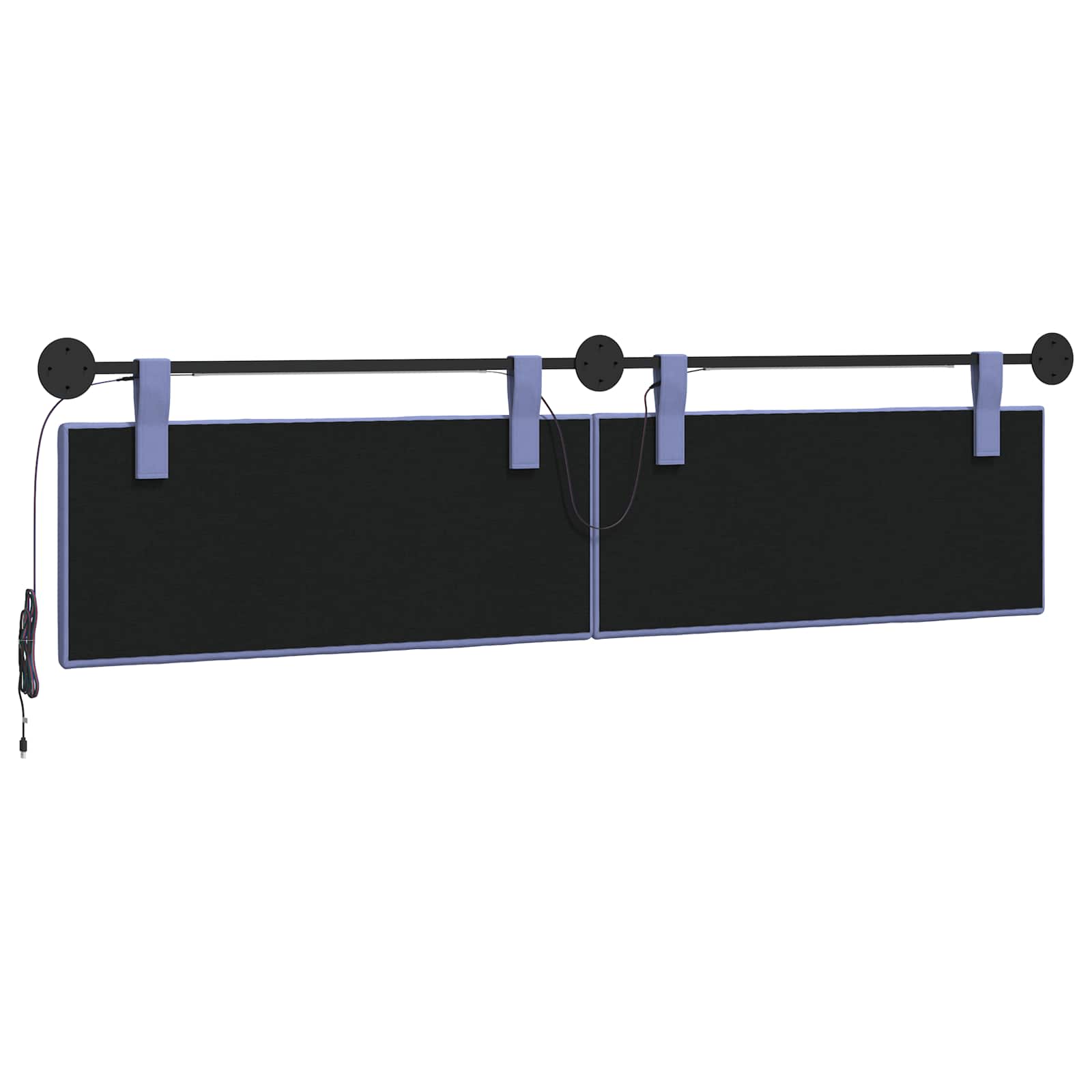 Tête de lit suspendue Avec lumière LED Bleu denim Tissu - XIOS