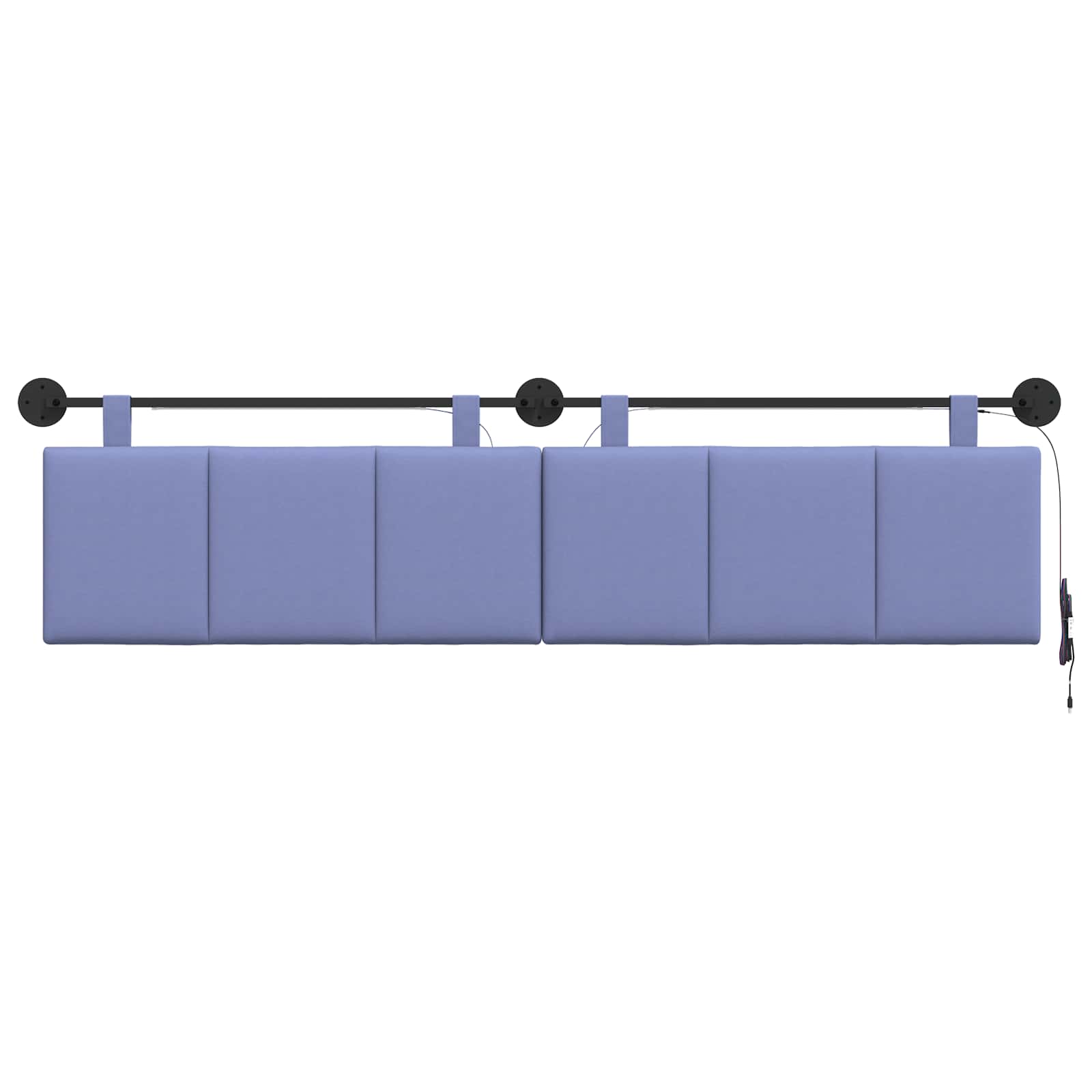 Tête de lit suspendue Avec lumière LED Bleu denim Tissu - XIOS