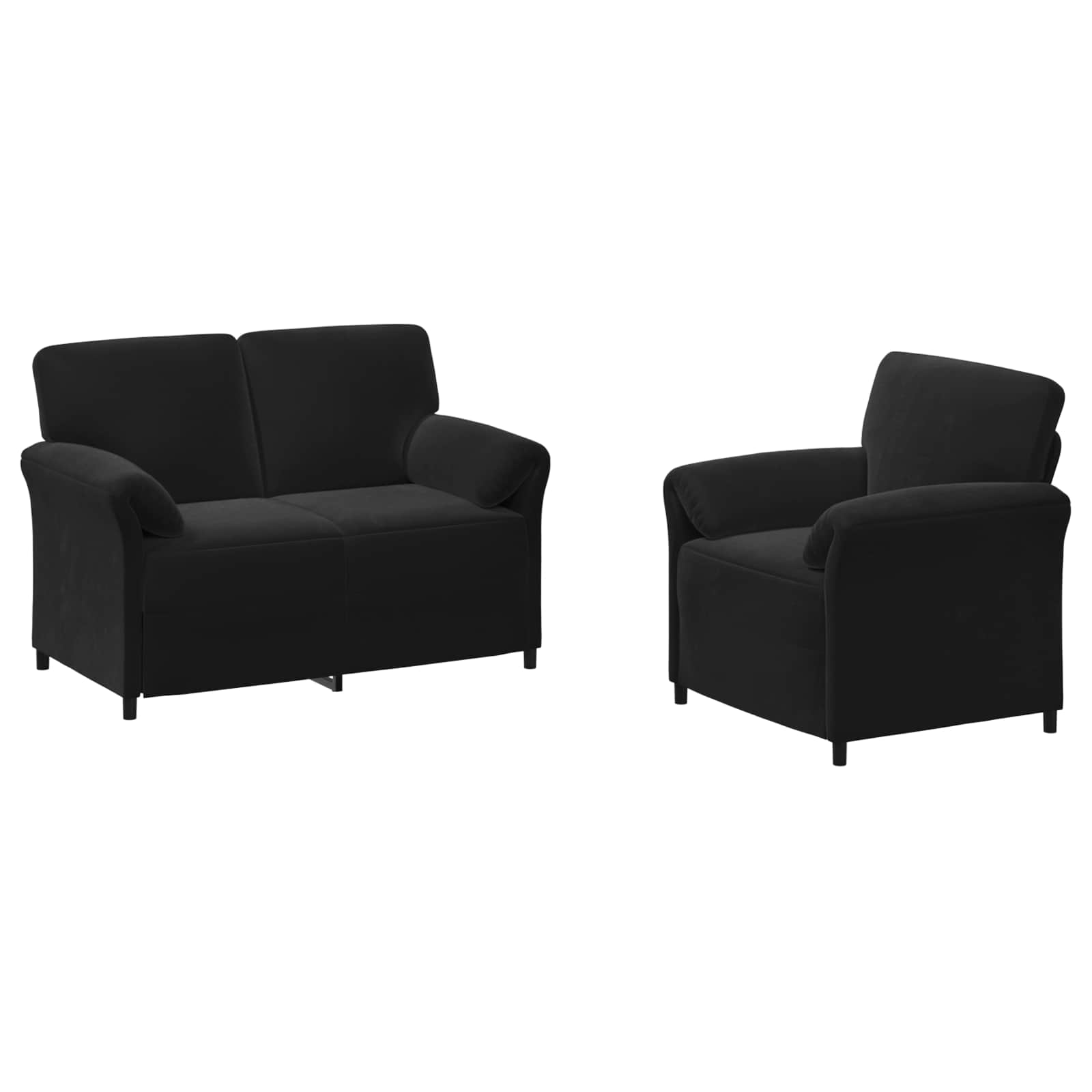 Ensemble de Canapés 2 pc Noir Velours