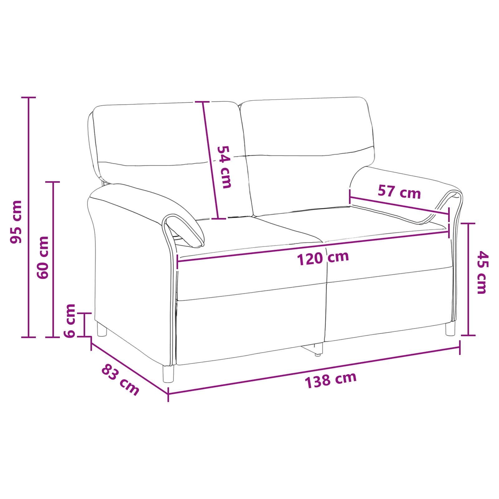 Canapé 100% polyester, cadre en métal, MDF, Contreplaqué