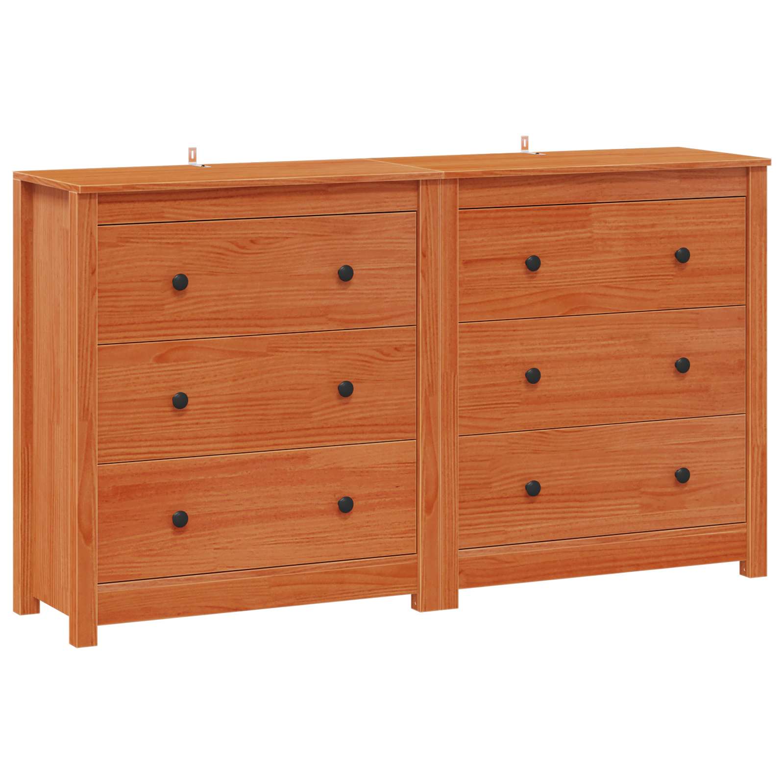 Buffet avec tiroir 2 pcs Brun Ciré 140 x 35 x 80 cm Pin massif - XIOS