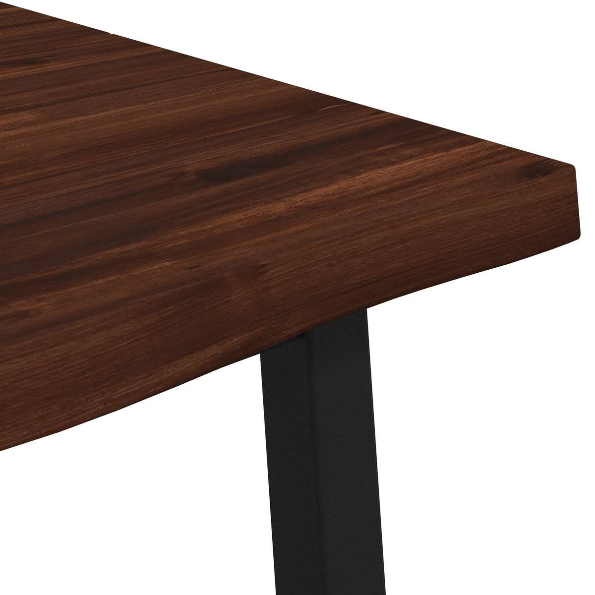 Table à manger en bord vivant 160 x 80 x 75 cm Marron foncé