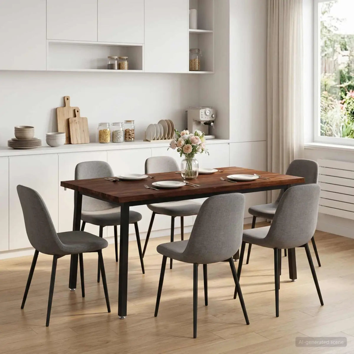 Table à manger en bord vivant 160 x 80 x 75 cm Marron foncé - XIOS