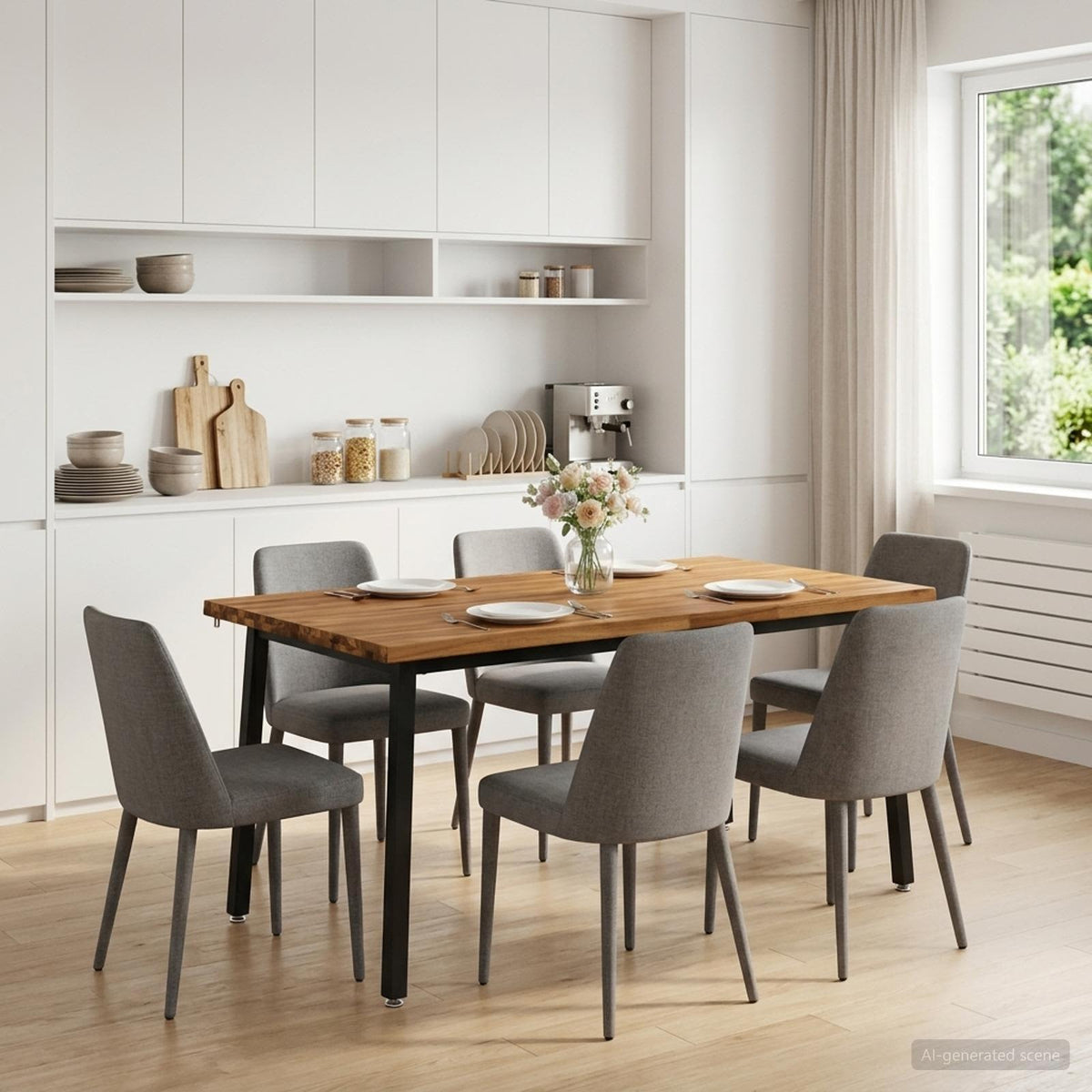 Table à manger en bord vivant 160 x 80 x 75 cm Naturel