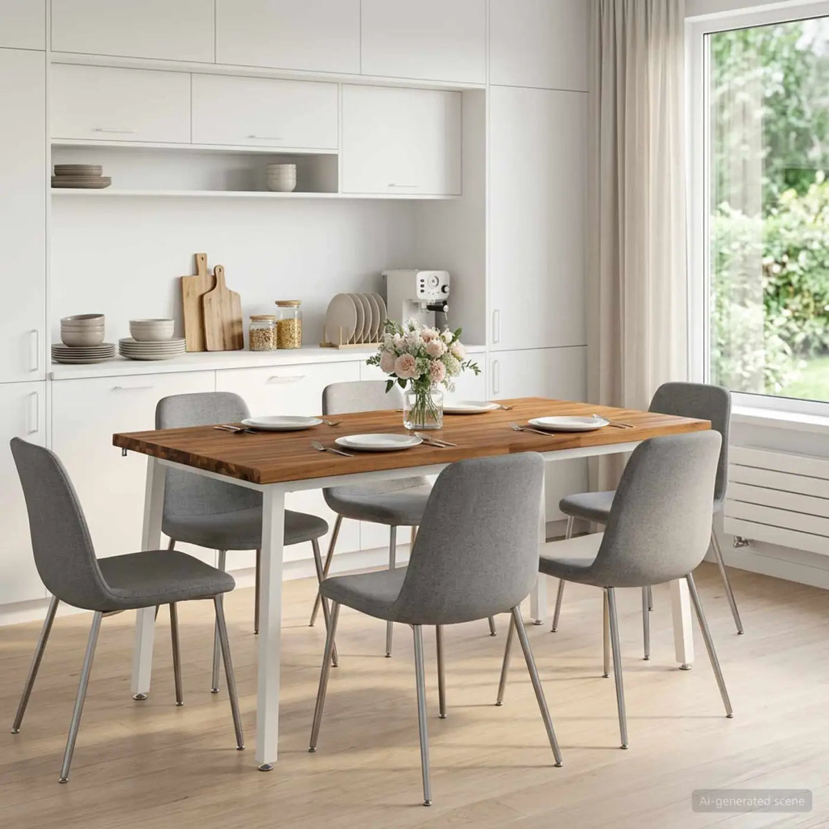 Table à manger en bord vivant 160 x 90 x 75 cm Naturel - XIOS