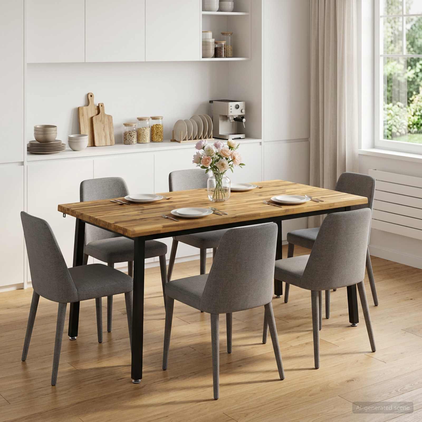 Table à manger en bord vivant 160 x 80 x 75 cm Blanc