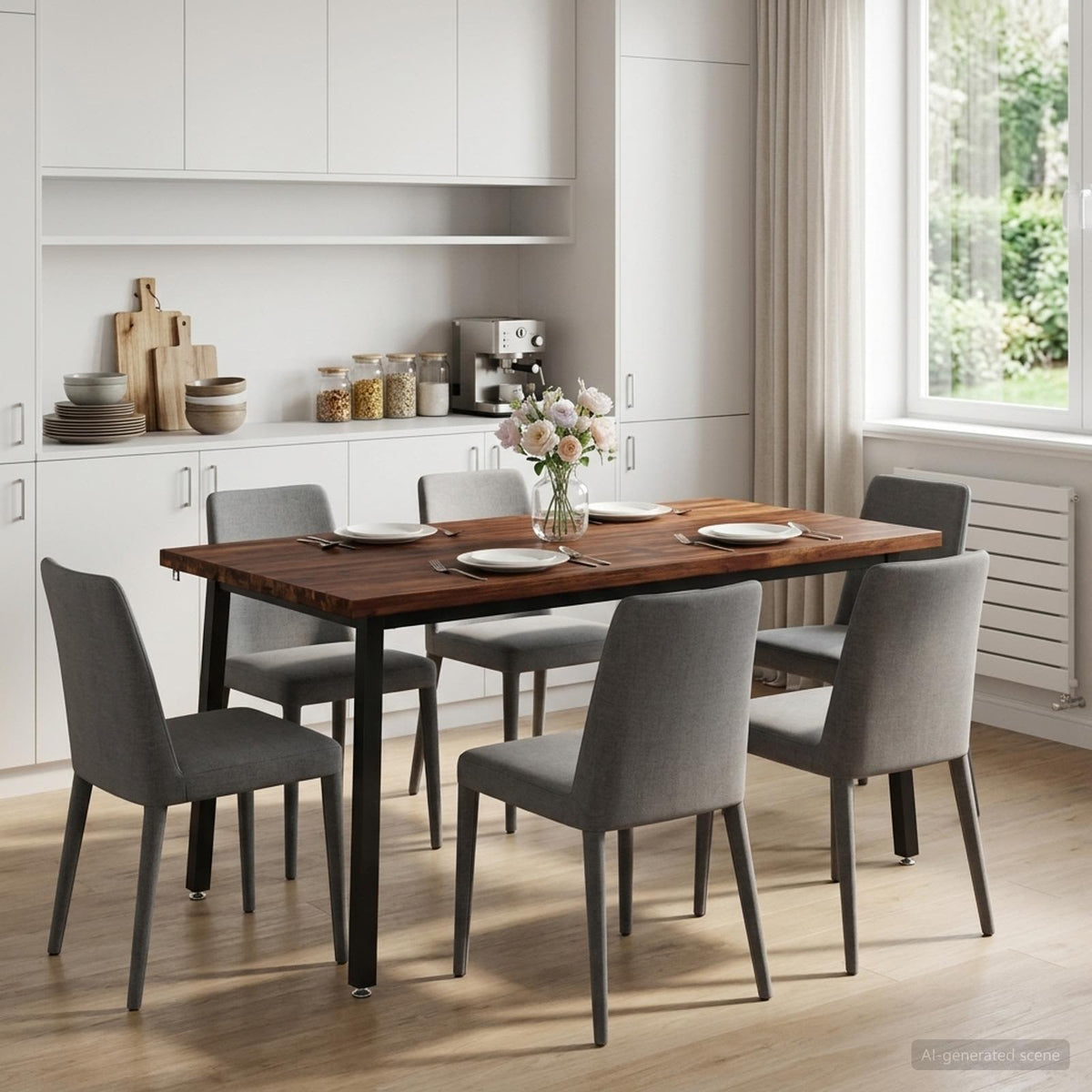 Table à manger carrée 160 x 80 x 75 cm Bois d'Acacia Massif