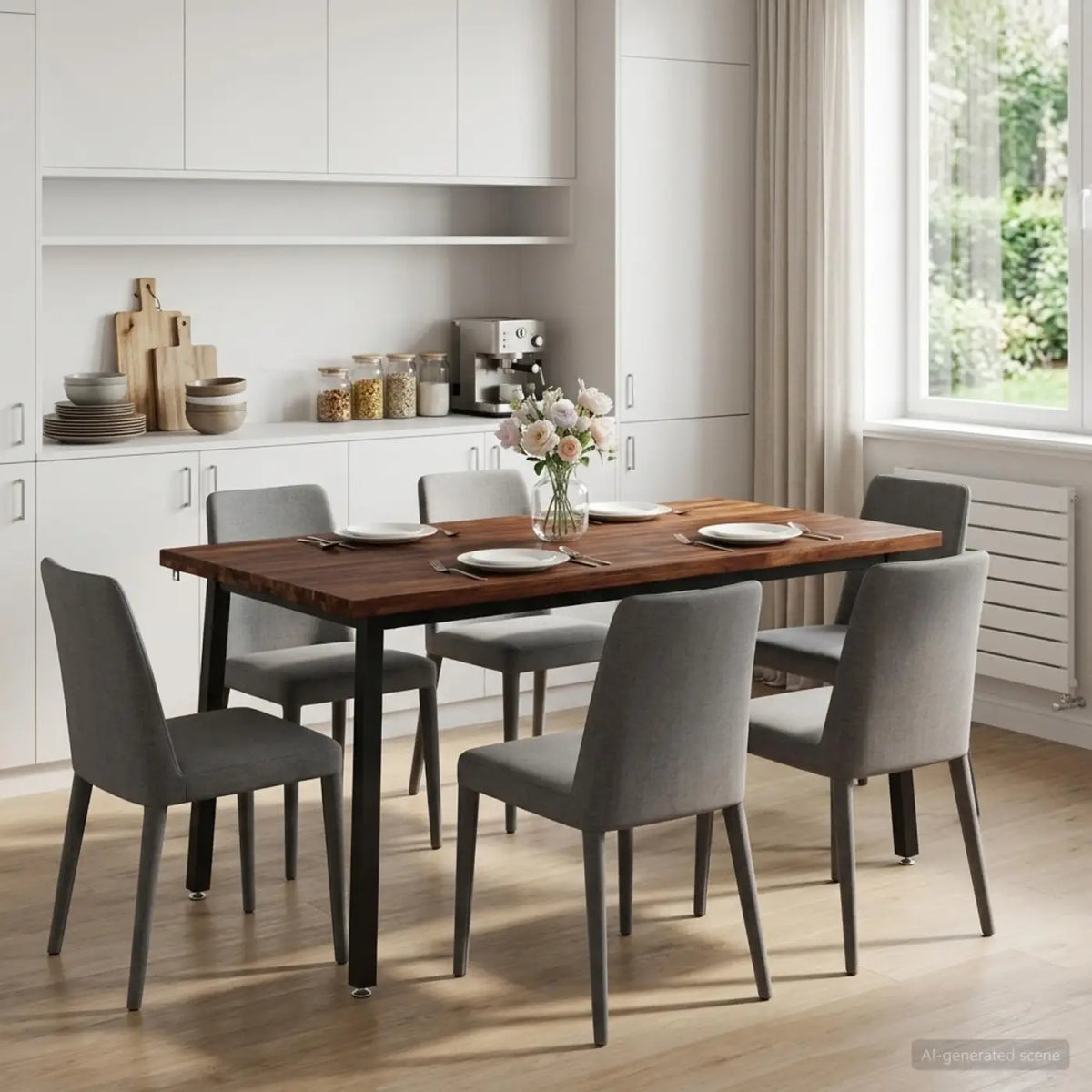 Table à manger carrée 160 x 90 x 75 cm Bois d’Acacia Massif - XIOS