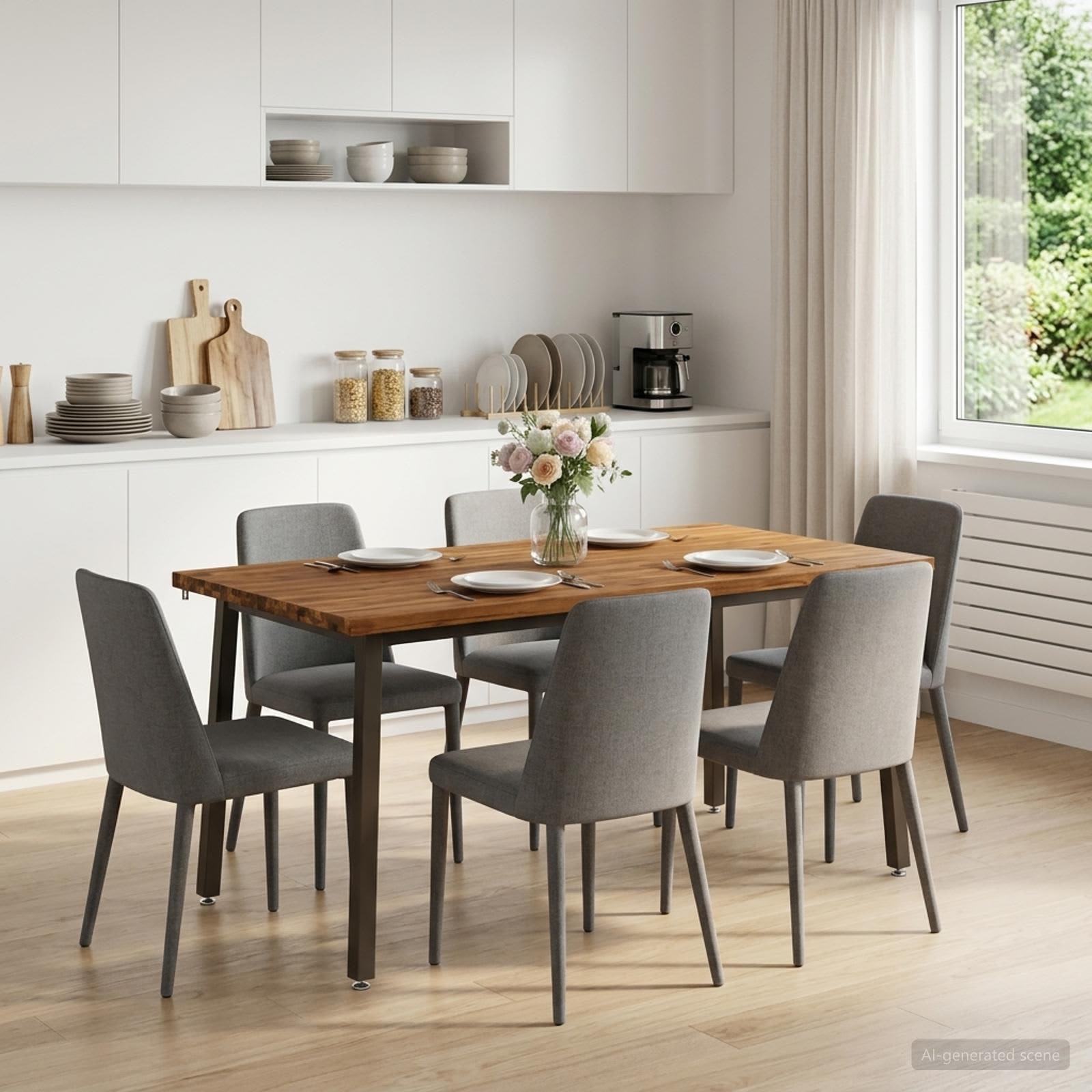 Table à manger carrée 160 x 70 x 75 cm Bois d'Acacia Massif
