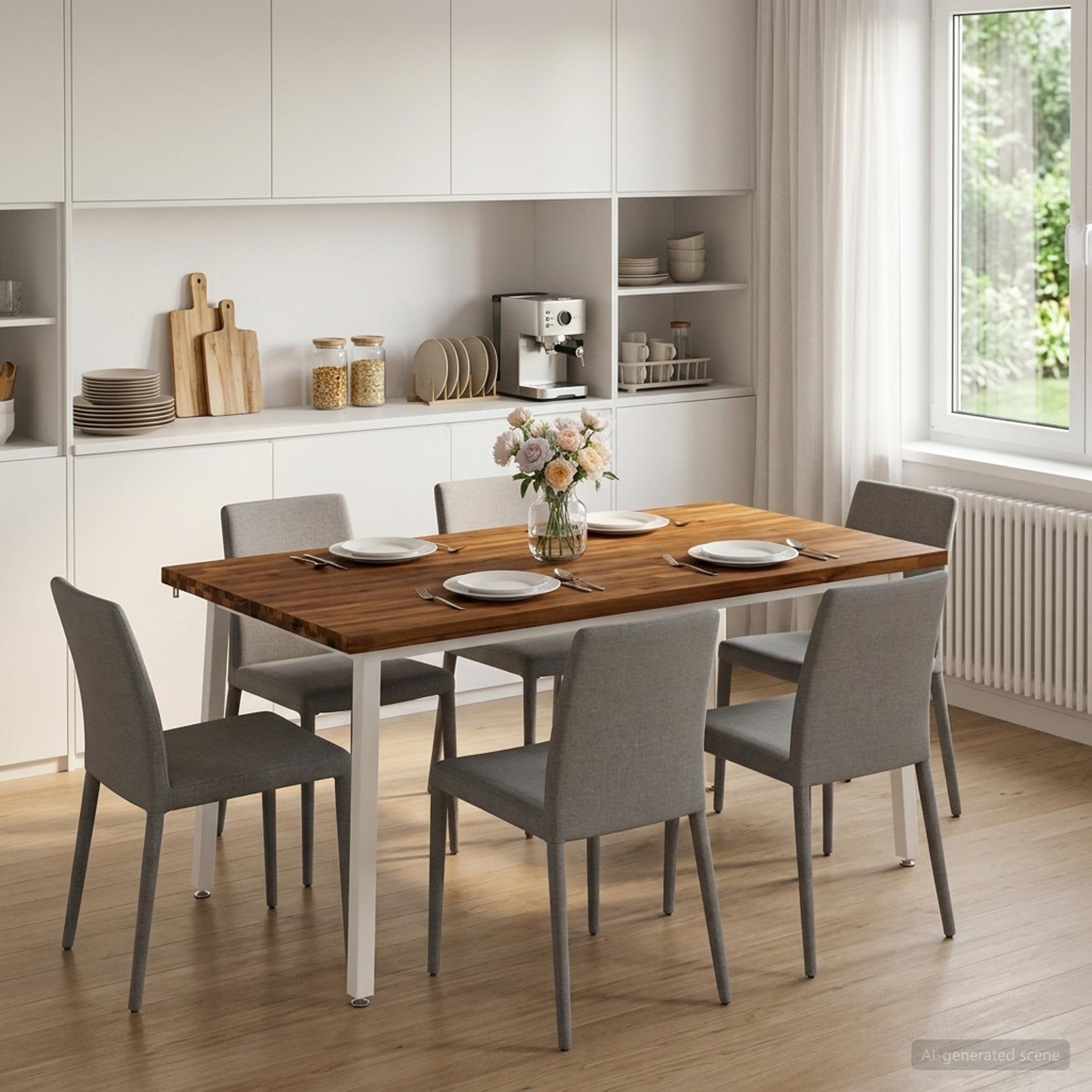 Table à manger carrée 160 x 80 x 75 cm Bois d'Acacia Massif