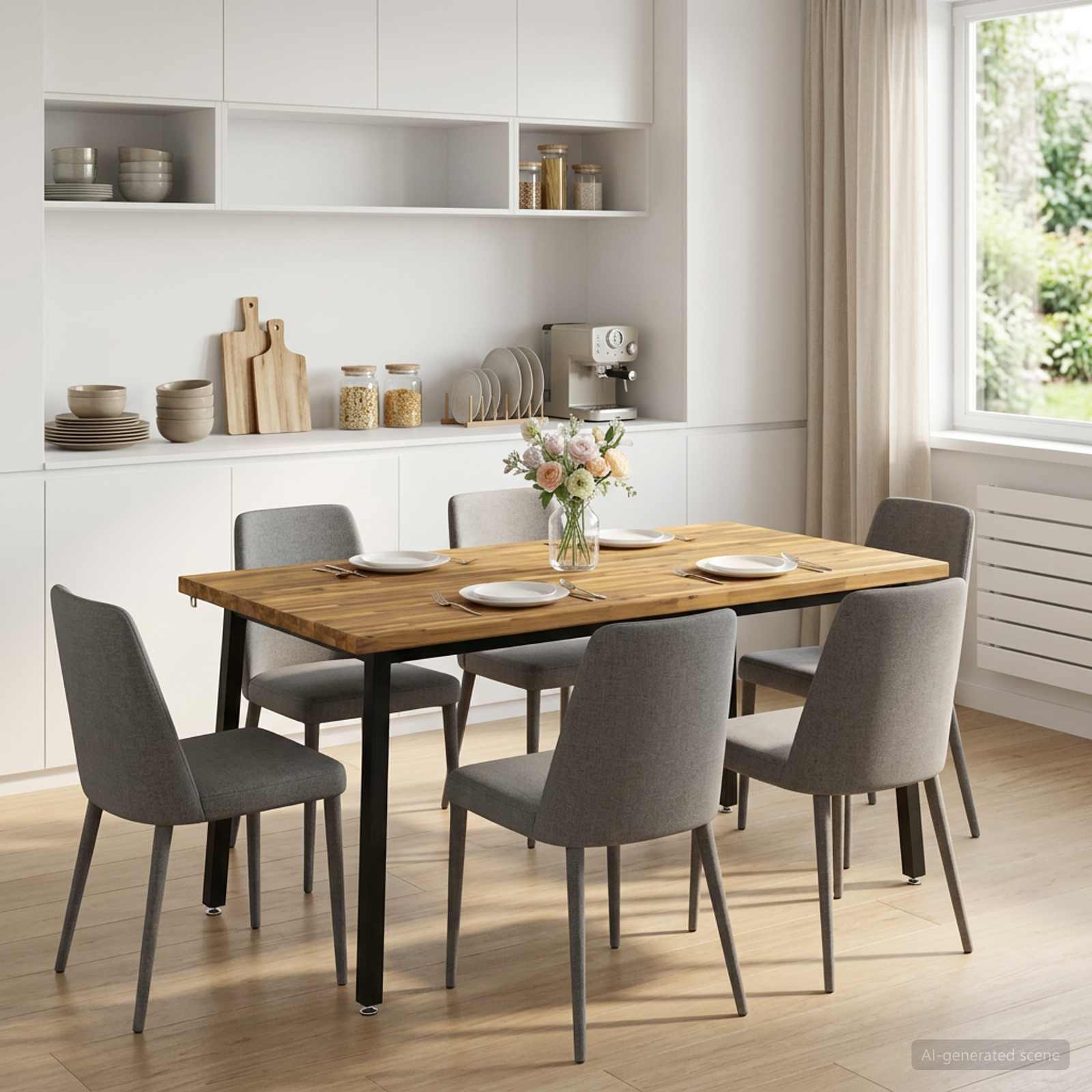 Table à manger carrée 160 x 80 x 75 cm Bois d'Acacia Massif