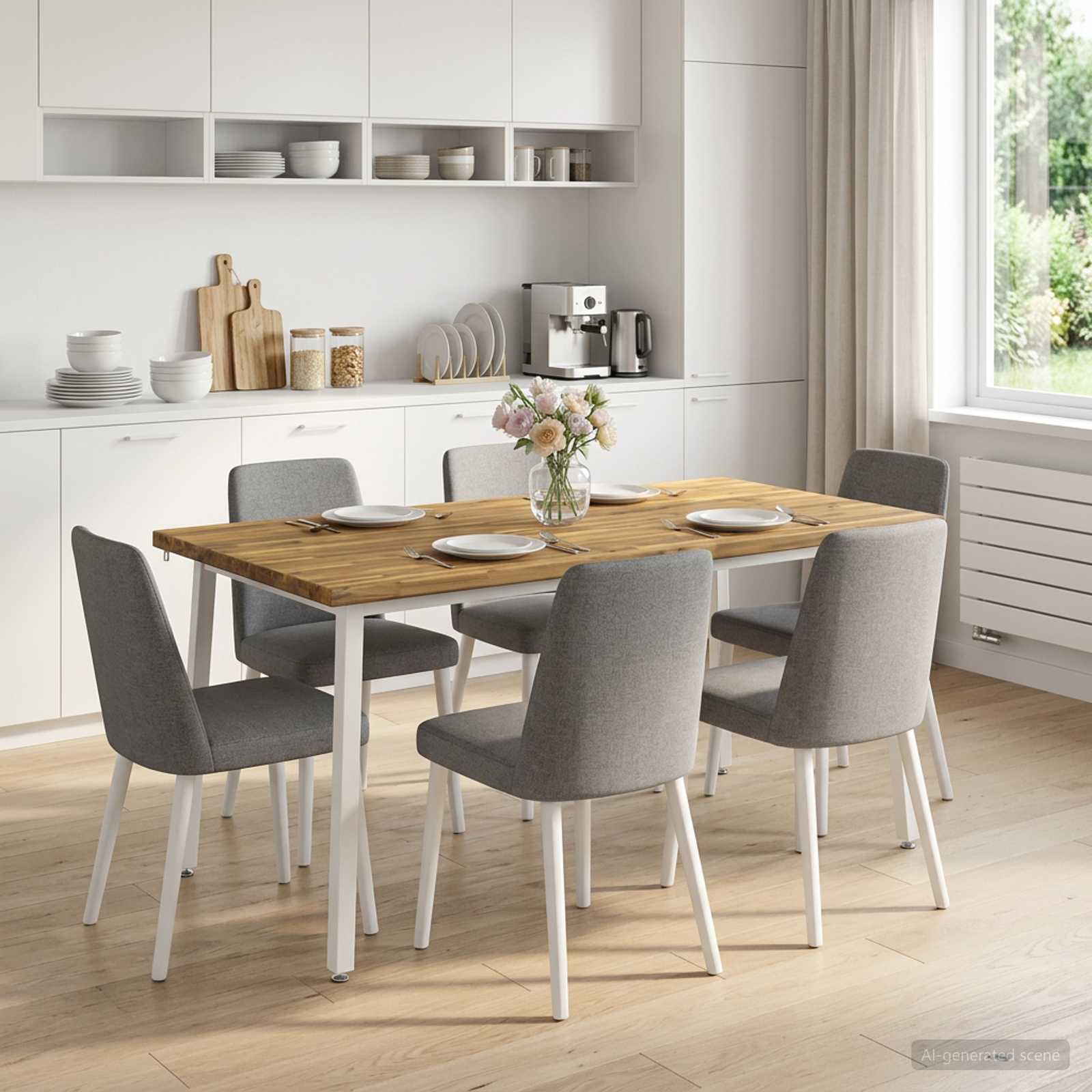 Table à manger carrée 160 x 70 x 75 cm Bois d'Acacia Massif