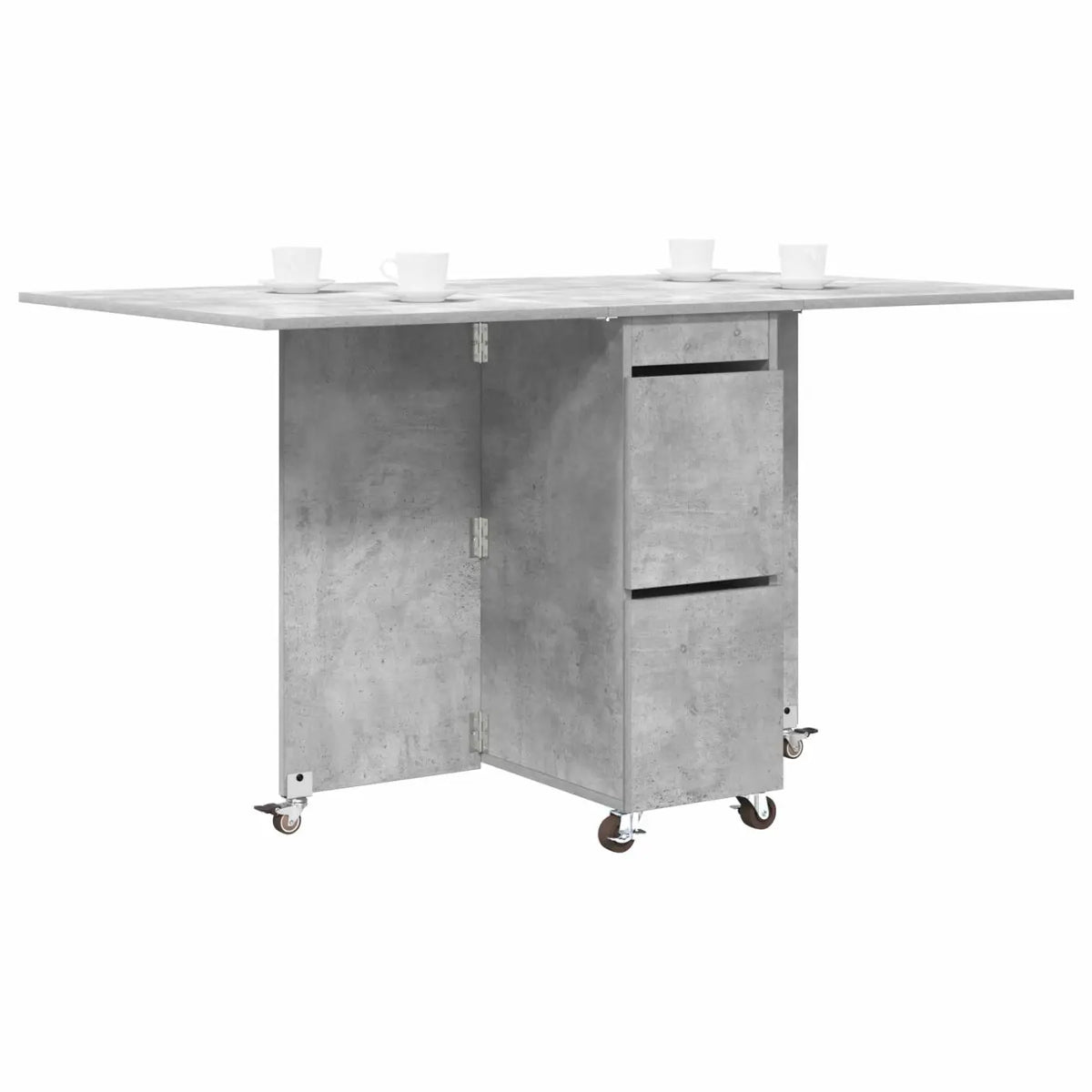 Table à dîner 140 x 80 x 77 cm Bois d’ingénierie Gris béton - XIOS