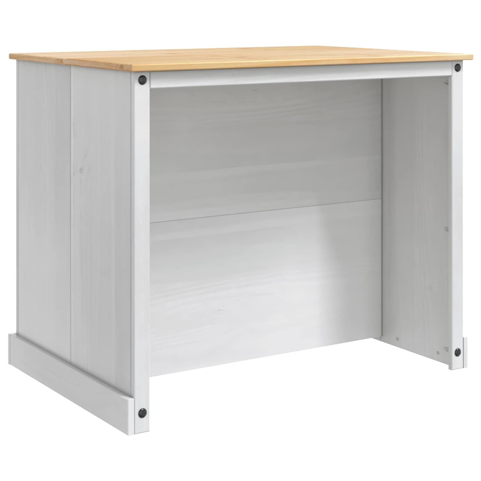 Chariot de cuisine 2 pcs Blanc et Cire de Miel Pin massif - XIOS