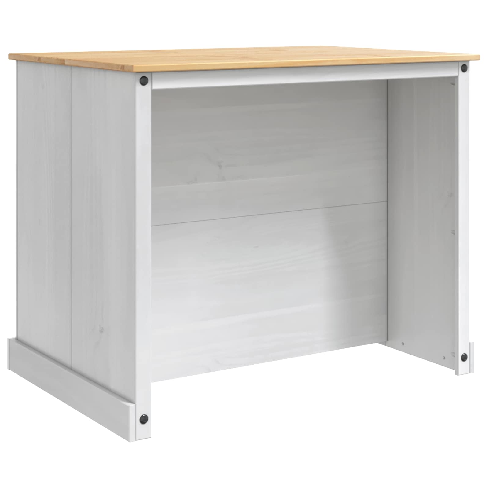 Chariot de cuisine 2 pcs Blanc et Cire de Miel Pin massif - XIOS