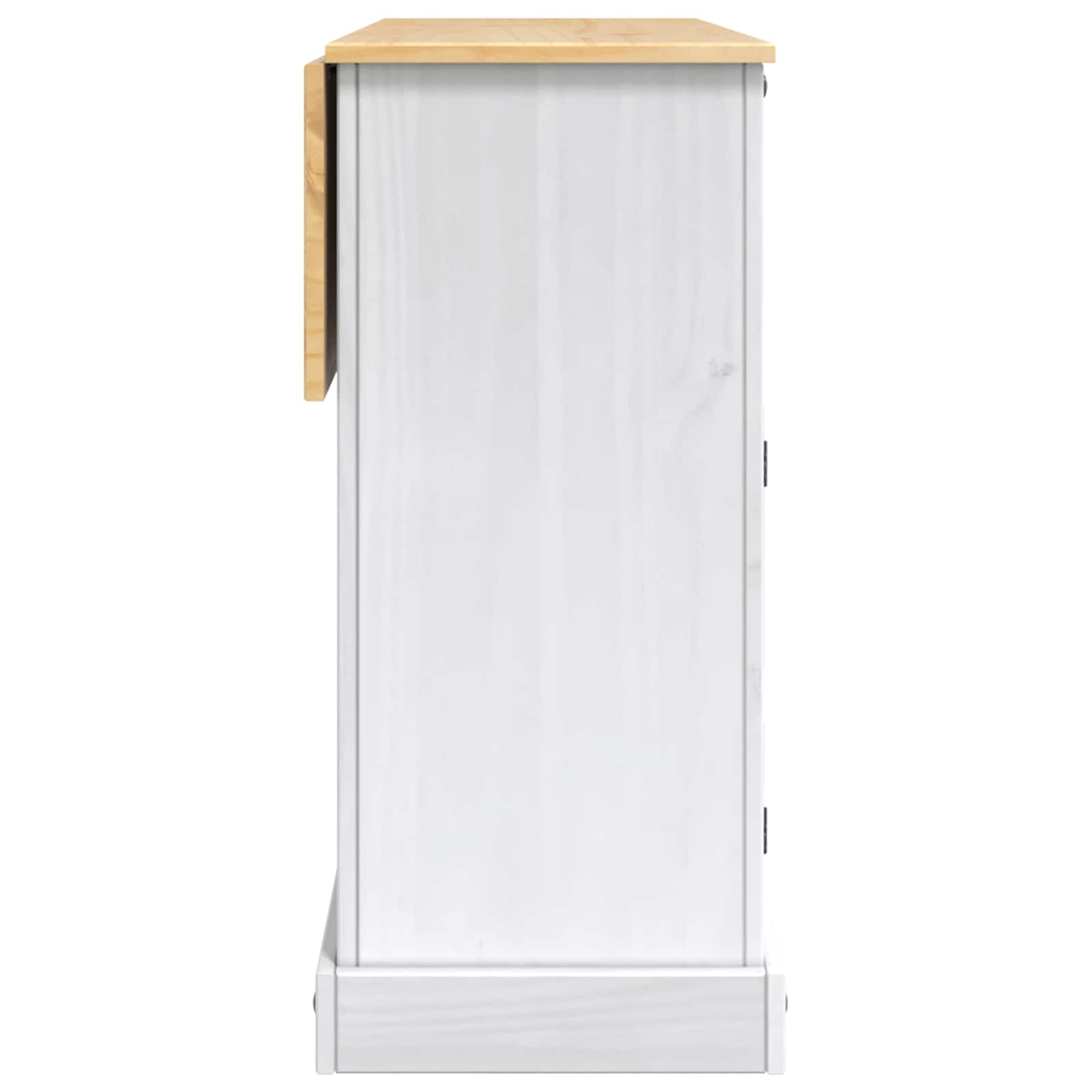 Chariot de cuisine 2 pcs Blanc et Cire de Miel Pin massif - XIOS