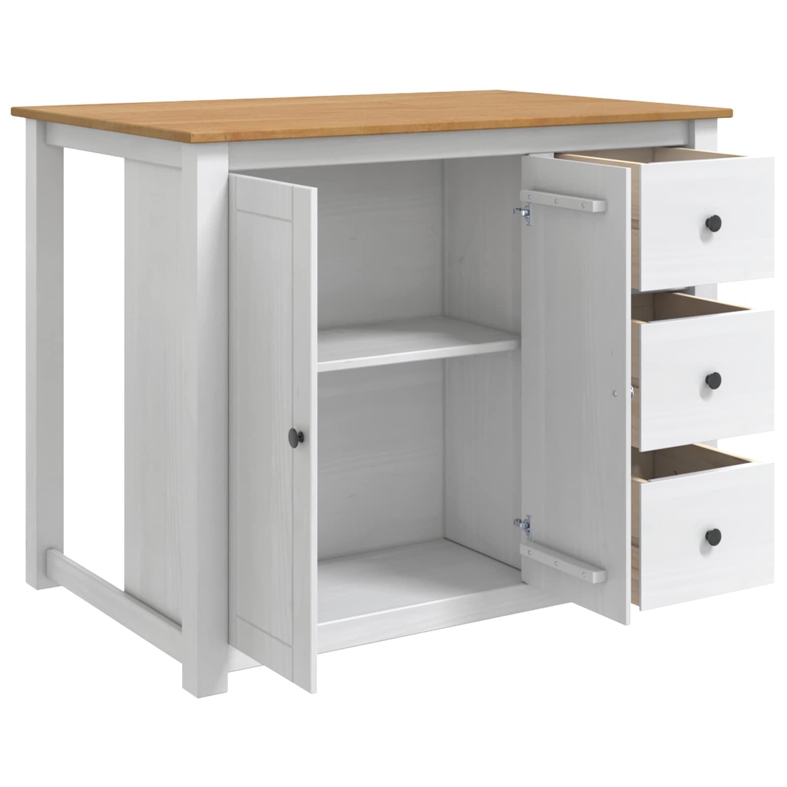 Chariot de cuisine PANAMA 2 pcs Blanc et Cire de Miel - XIOS