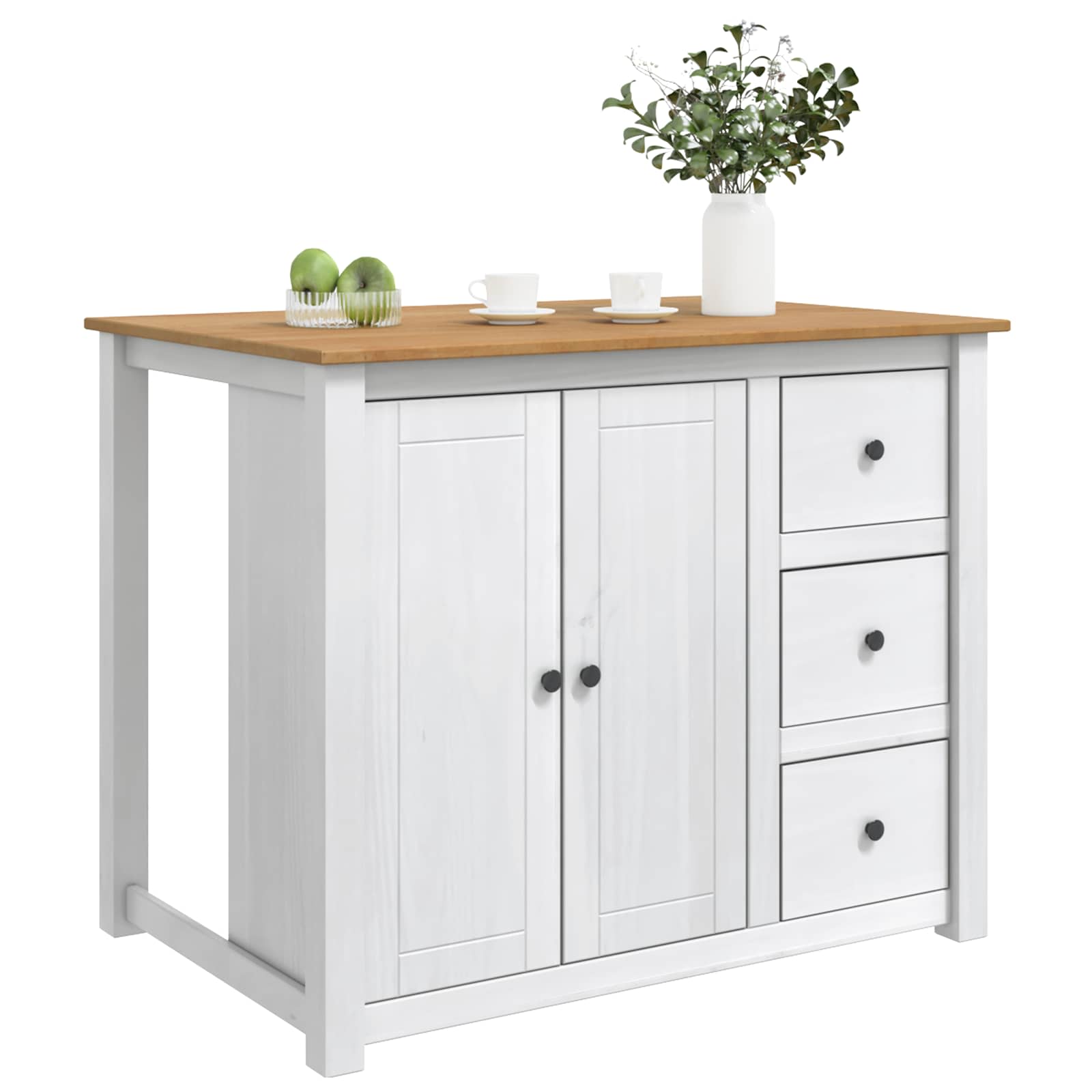 Chariot de cuisine PANAMA 2 pcs Blanc et Cire de Miel - XIOS