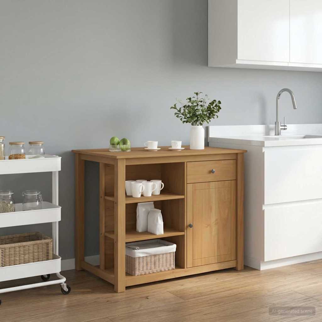 Chariot de cuisine PANAMA 2 pcs Cire de Miel 112 x 77 x 90 cm - XIOS