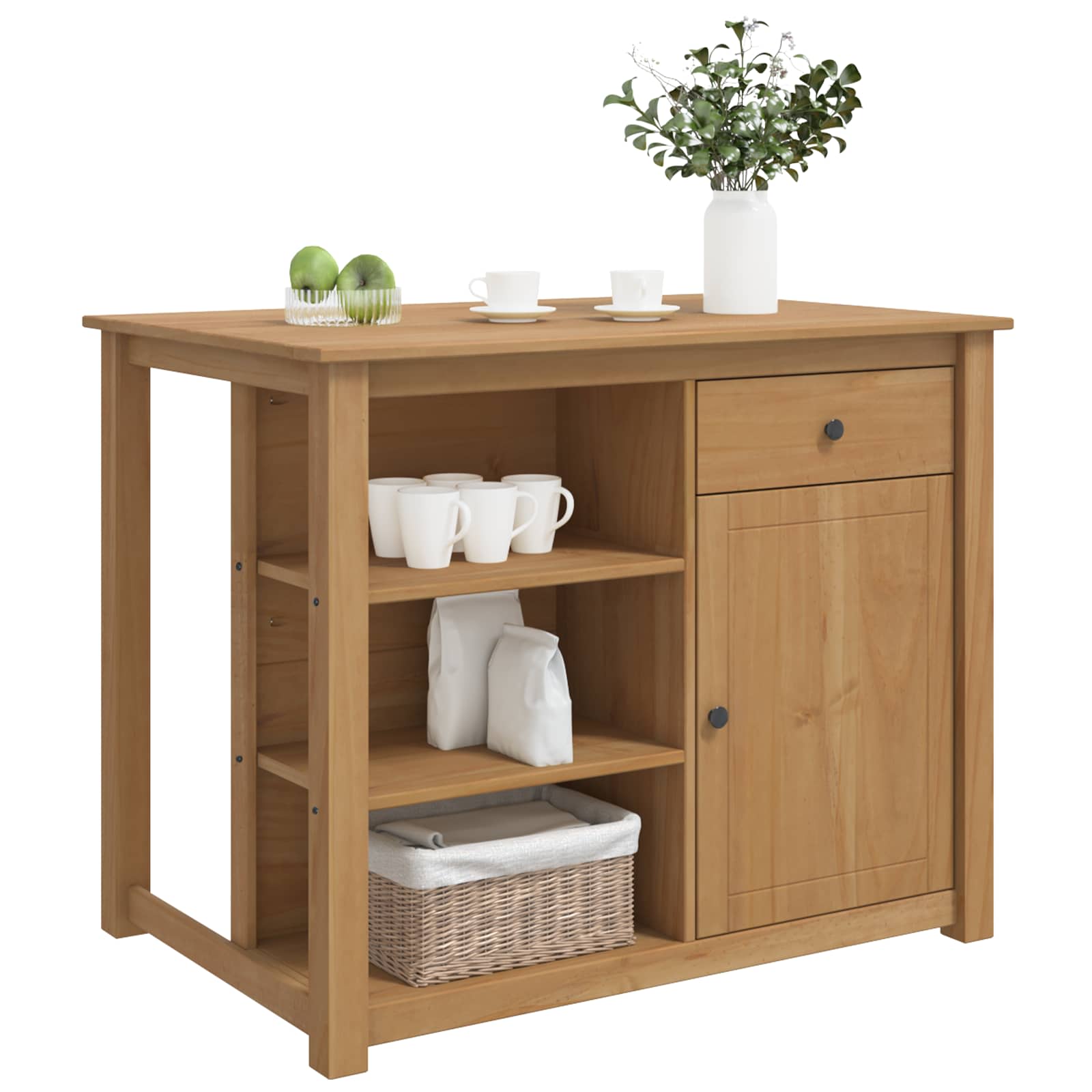 Chariot de cuisine PANAMA 2 pcs Cire de Miel 112 x 77 x 90 cm - XIOS