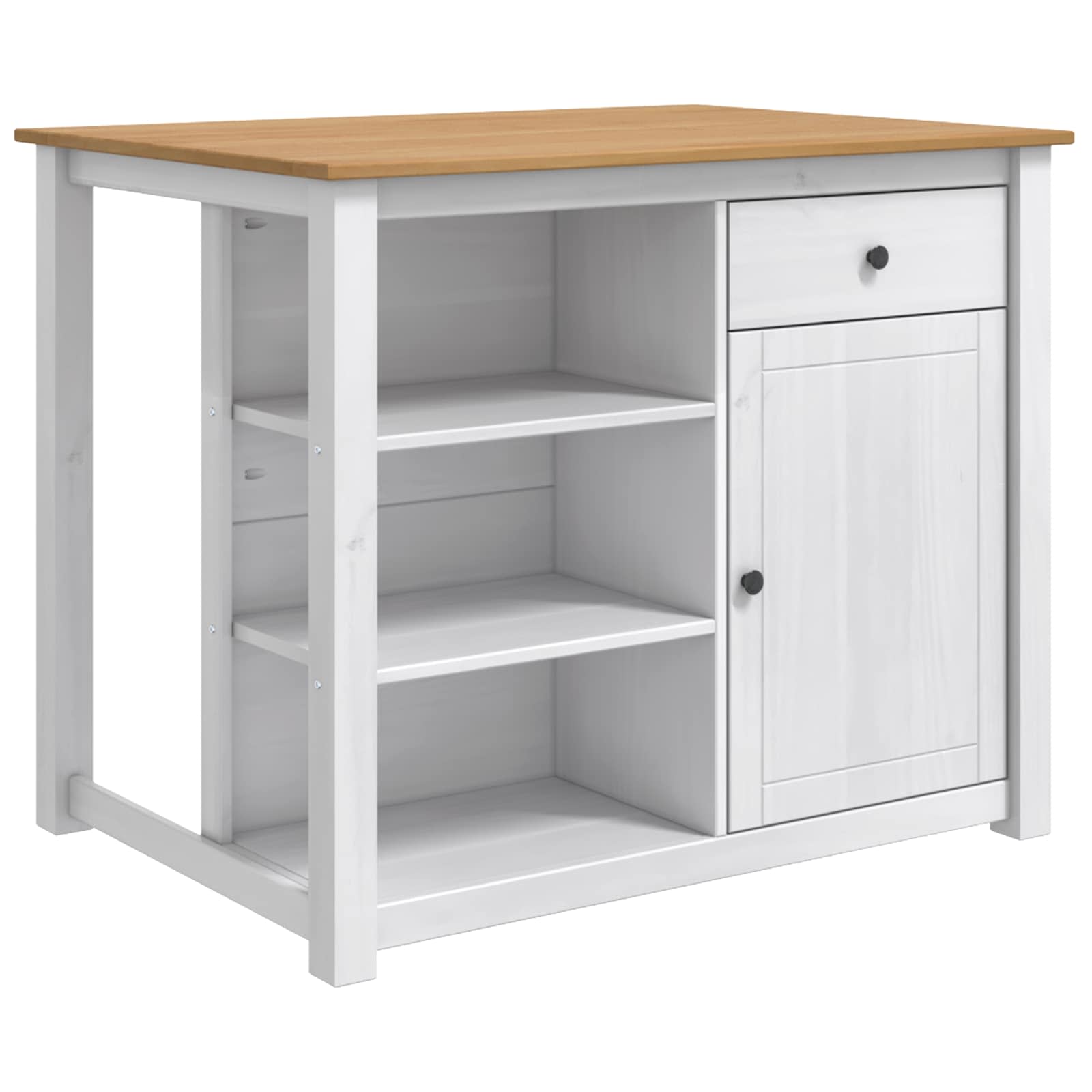 Chariot de cuisine PANAMA 2 pcs Blanc et Cire de Miel - XIOS