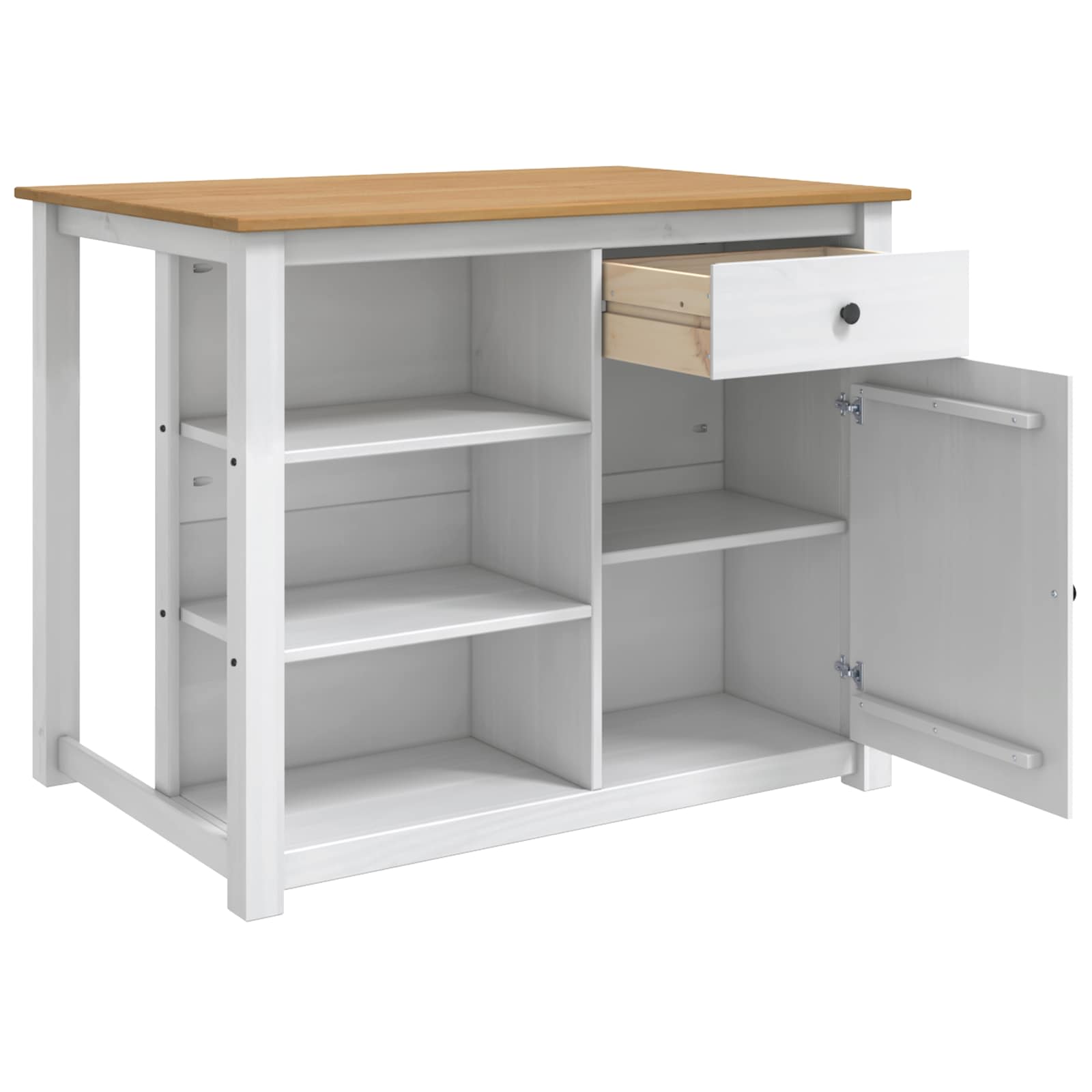 Chariot de cuisine PANAMA 2 pcs Blanc et Cire de Miel - XIOS