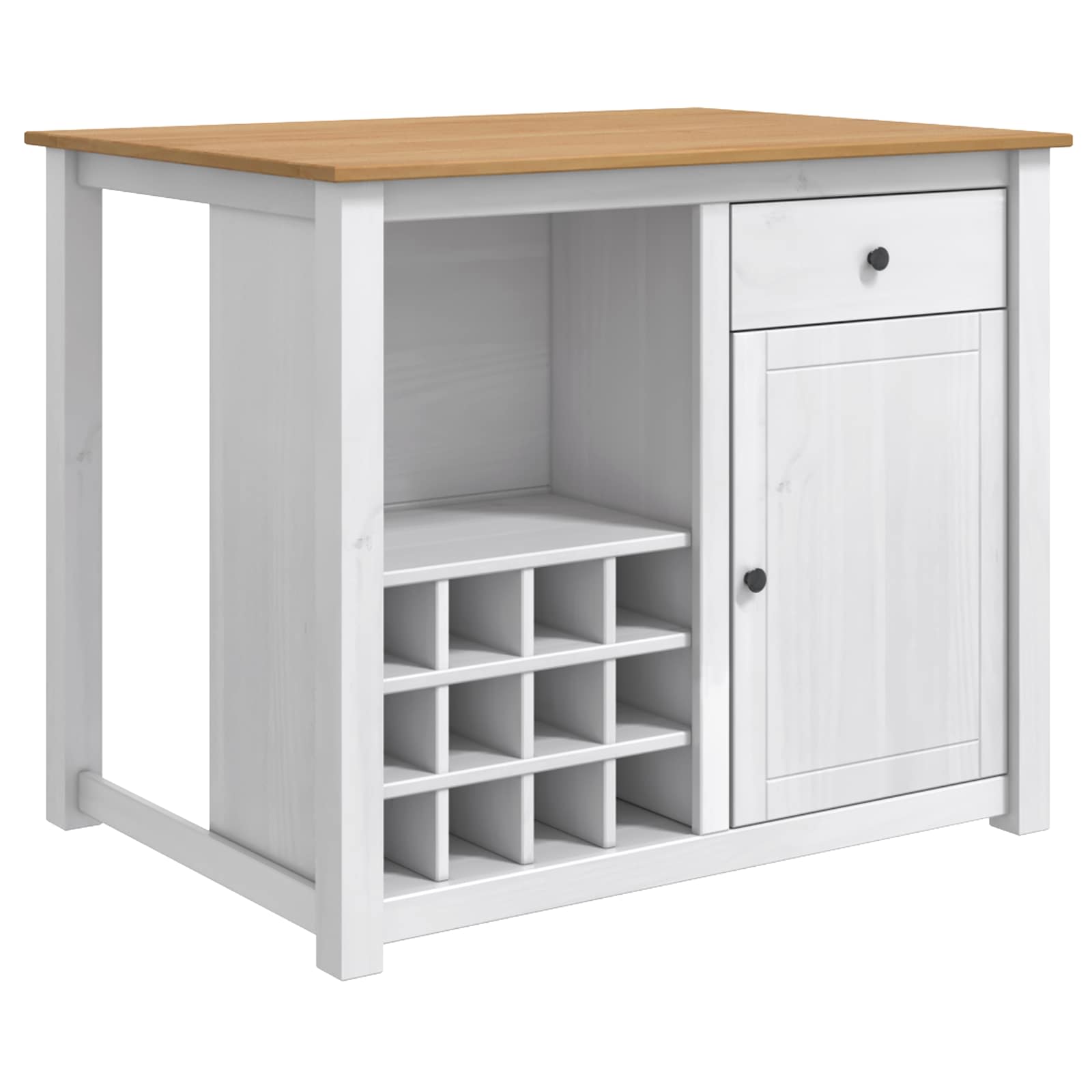 Chariot de cuisine PANAMA 2 pcs Blanc et Cire de Miel - XIOS