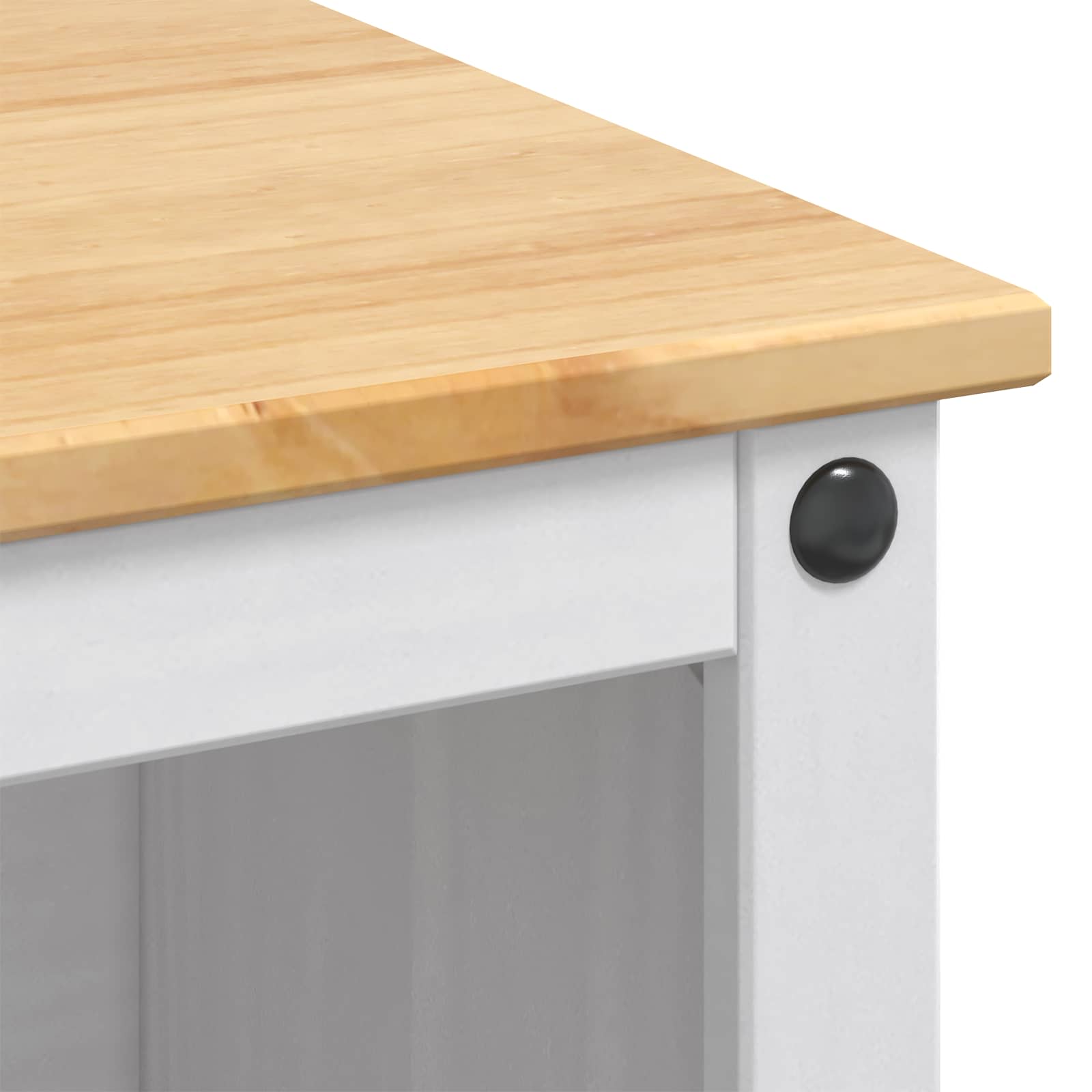 Ensemble Cuisine Îlot 3 pcs Blanc et Cire de Miel Pin massif - XIOS