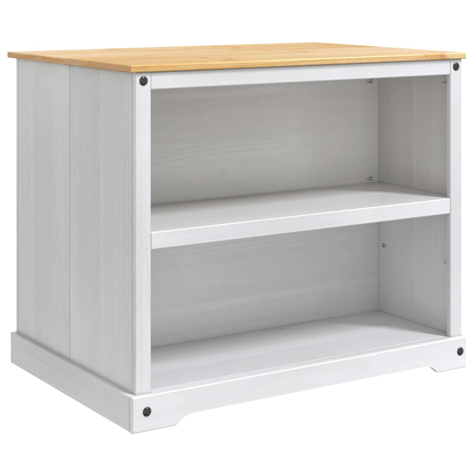 Ensemble Cuisine Îlot 3 pcs Blanc et Cire de Miel Pin massif - XIOS