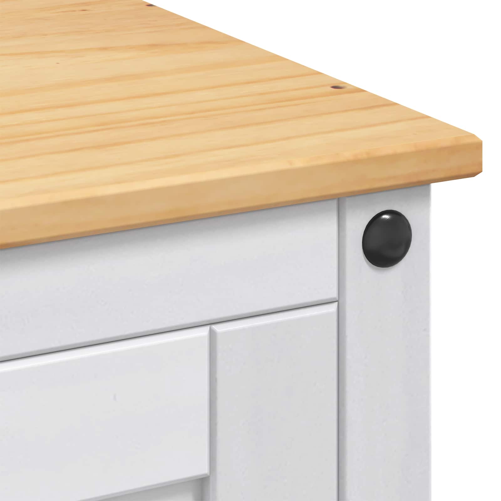 Ensemble Cuisine Îlot 3 pcs Blanc et Cire de Miel Pin massif - XIOS