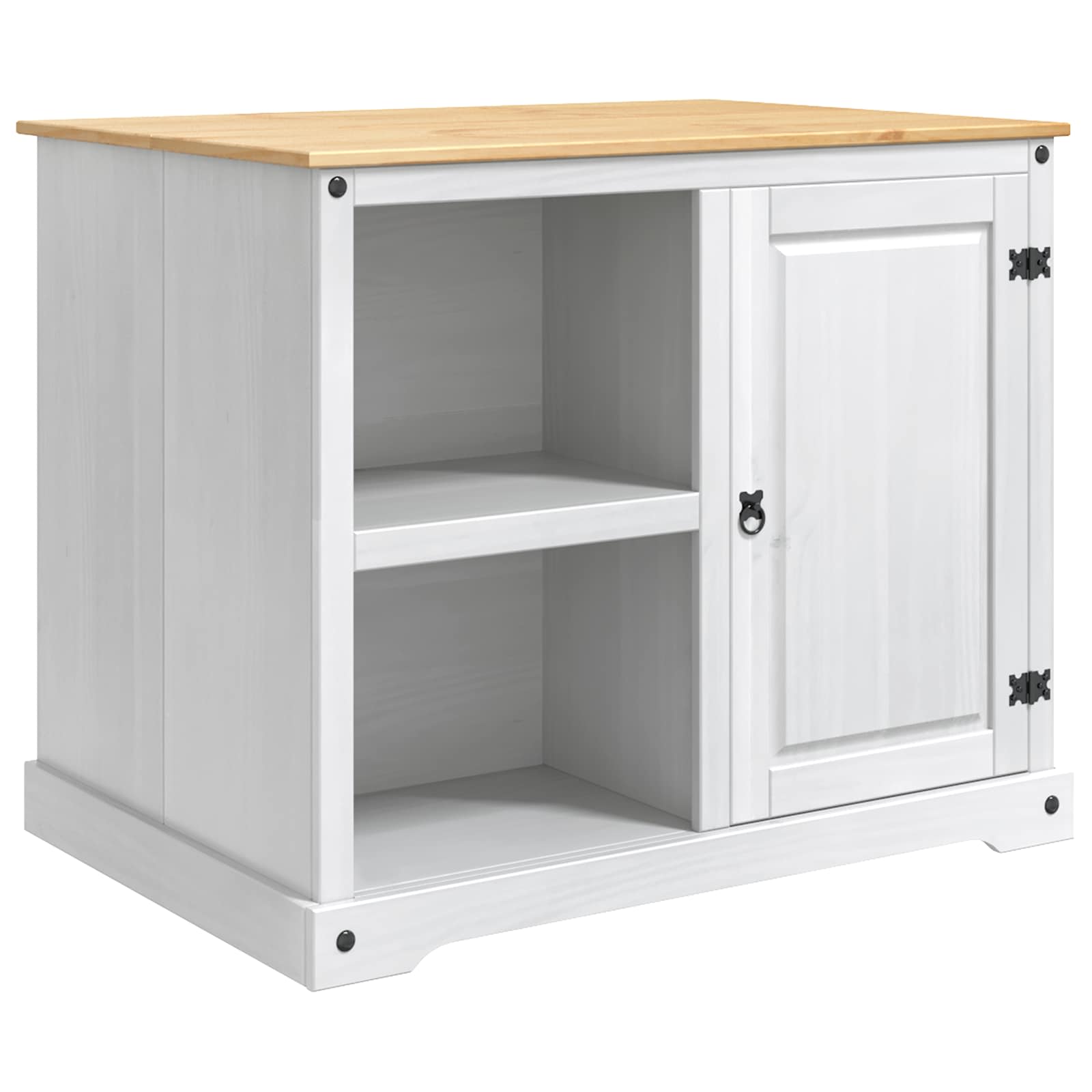 Ensemble Cuisine Îlot 3 pcs Blanc et Cire de Miel Pin massif - XIOS