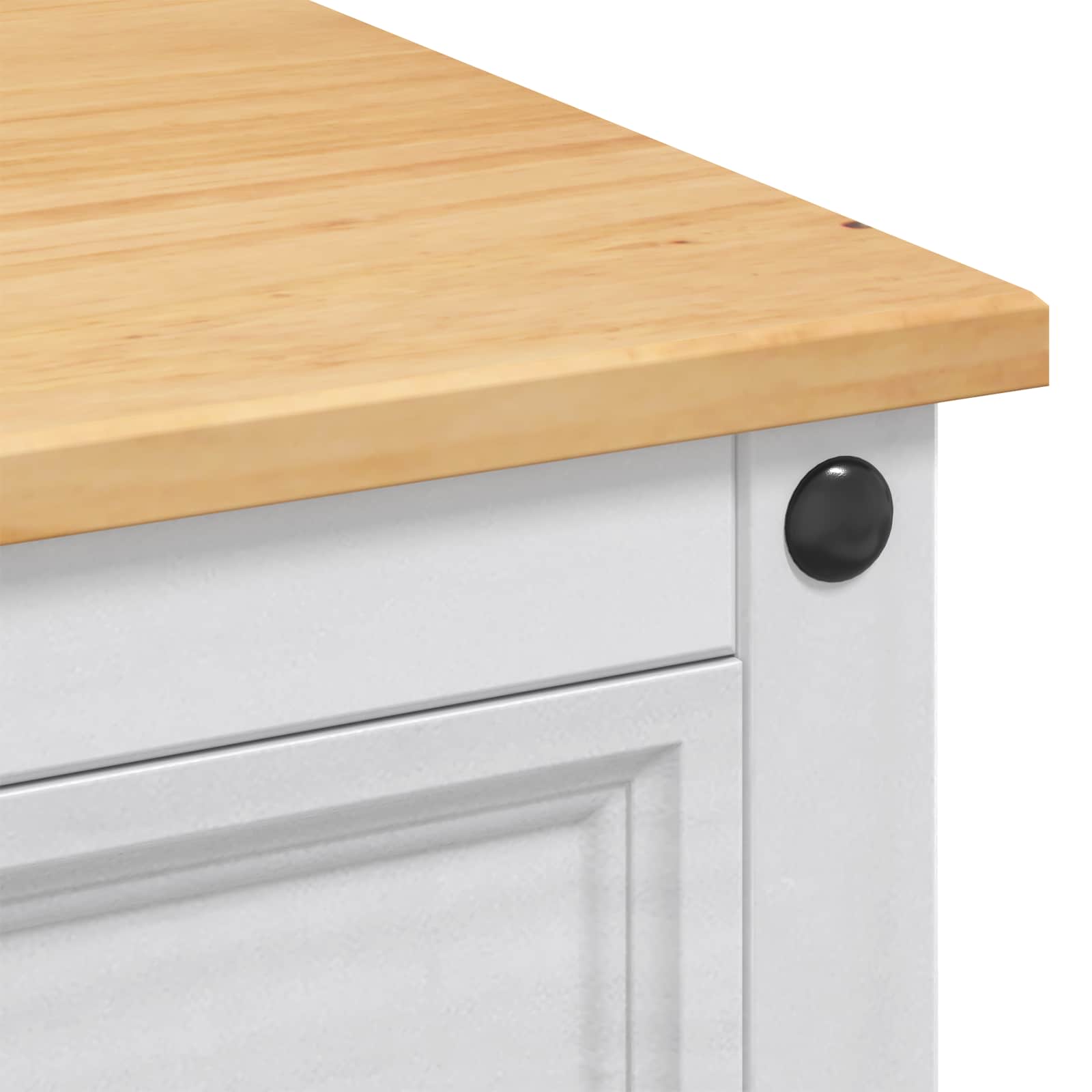 Ensemble Cuisine Îlot 3 pcs Blanc et Cire de Miel Pin massif - XIOS