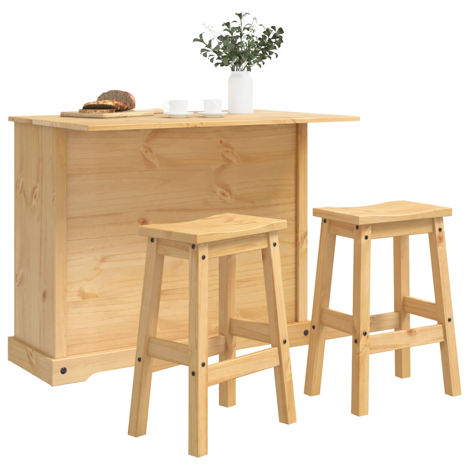 Rangement de cuisine avec tiroir 2 pcs Cire de Miel Pin massif - XIOS